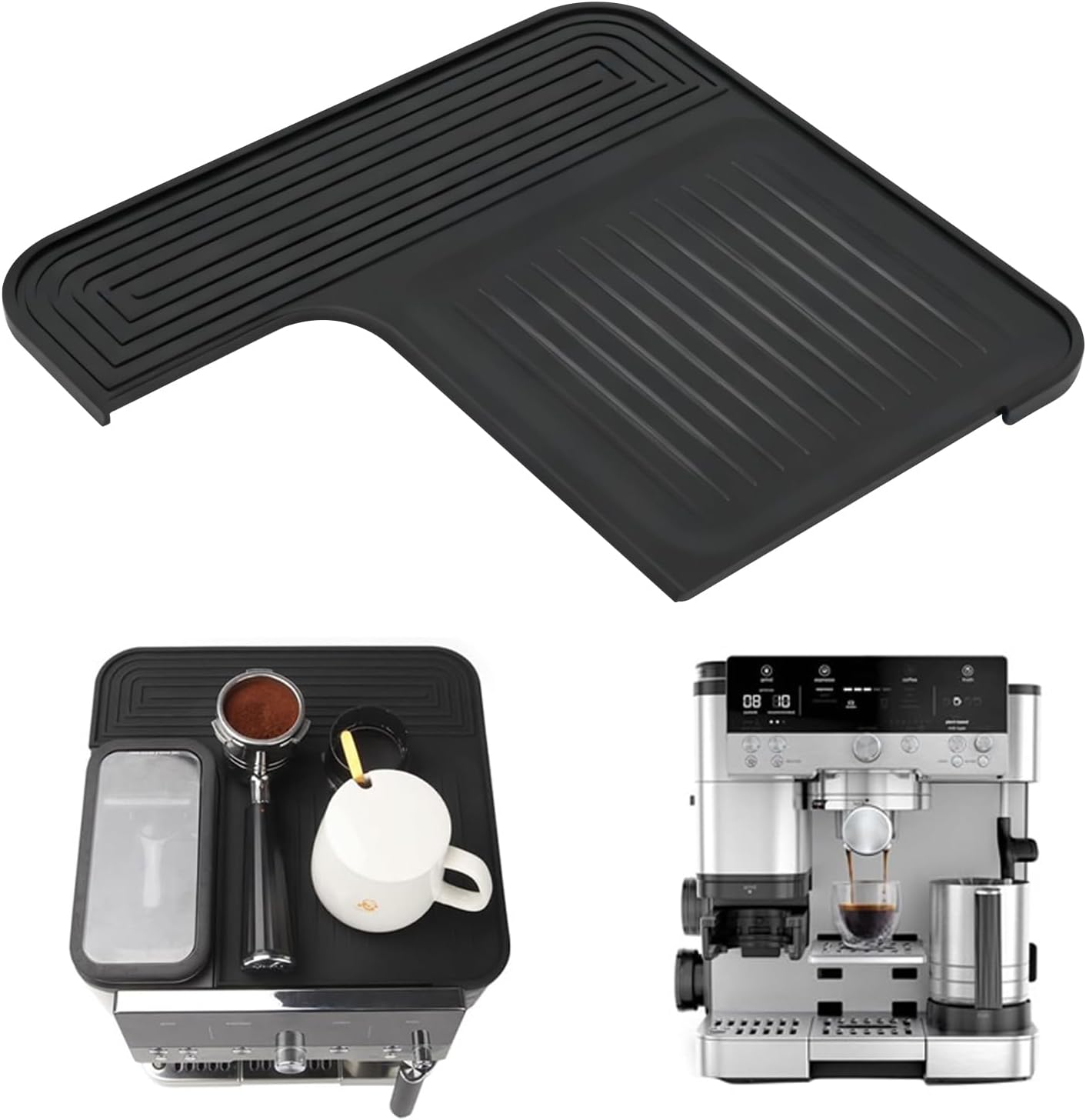 Coffee Mat,Coffees Machine Accessories,Black Coffees Machine Mat Coffee Accessories,Compatible with Ninja Luxe Cafe(31.5 X 29 CM)