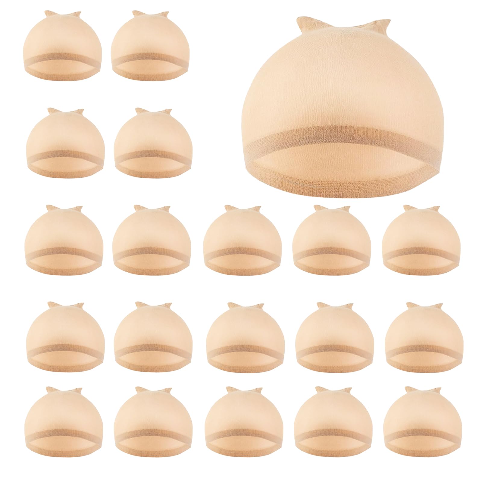 Nylon Wig Caps Invisibile Traspirante Elasticizzato Donna Retina per Capelli Ultra Sottile (Nude)
