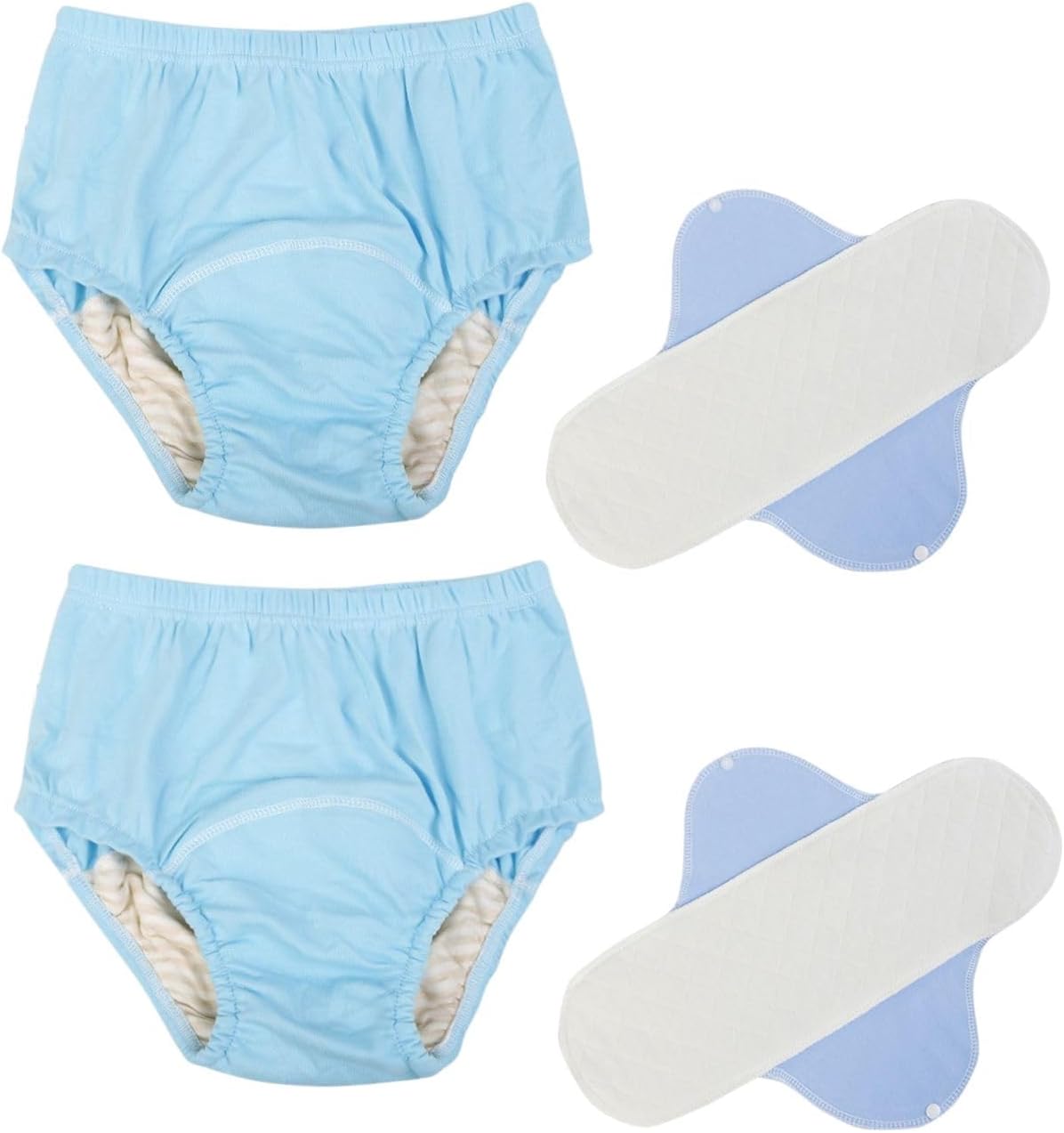 2 Pack Washable Incontinence Underwear for Men/Women, TPU Leakage-Proof Adult Cloth Diaper Nappy with Inserts, Reusable Absorbent Urinary Briefs for The Elderly, Disabled, Postpartum (Grey-XL)