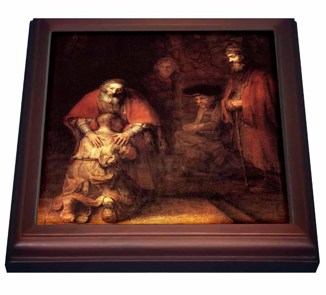 Carreau céramique Rembrandt 3dRose marron, idéal pour protéger la table lors des repas de fête