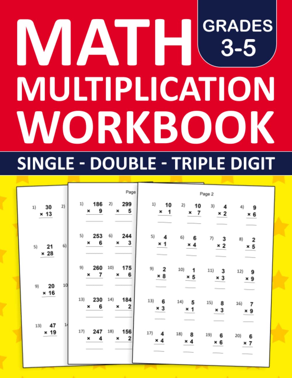 Multiplication Math Workbook For Grades 3-5 | Single Digit - Double ...