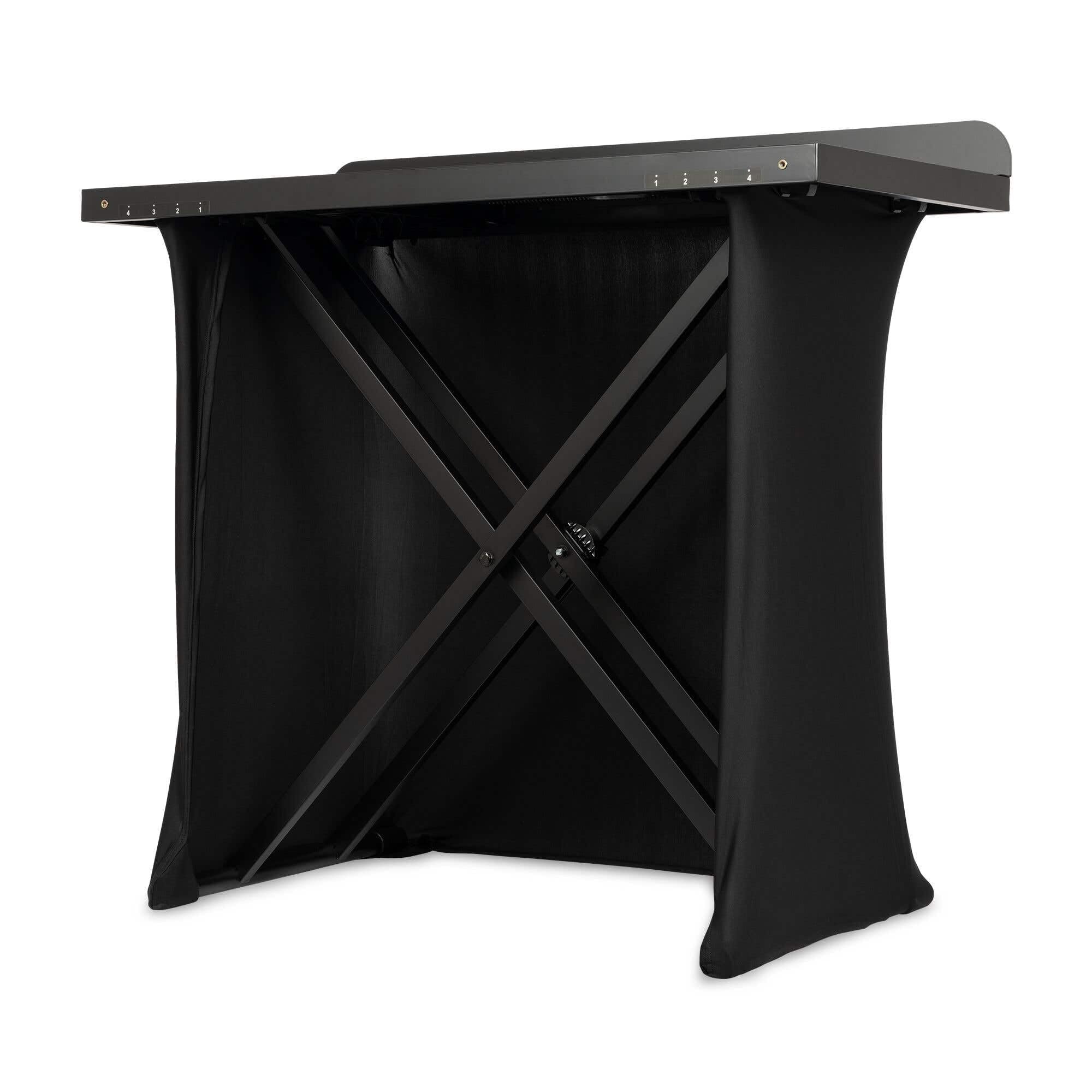 Vonyx DBE100 - Mobiler DJ Tisch, 1 Meter, Höhenverstellbarer Stehtisch, 20kg Belastbar, DJ Pult mit Husse - Stabiler Multifunktionstisch für DJ & Messe – Inkl. Tasche, 100x50cm Schwarz