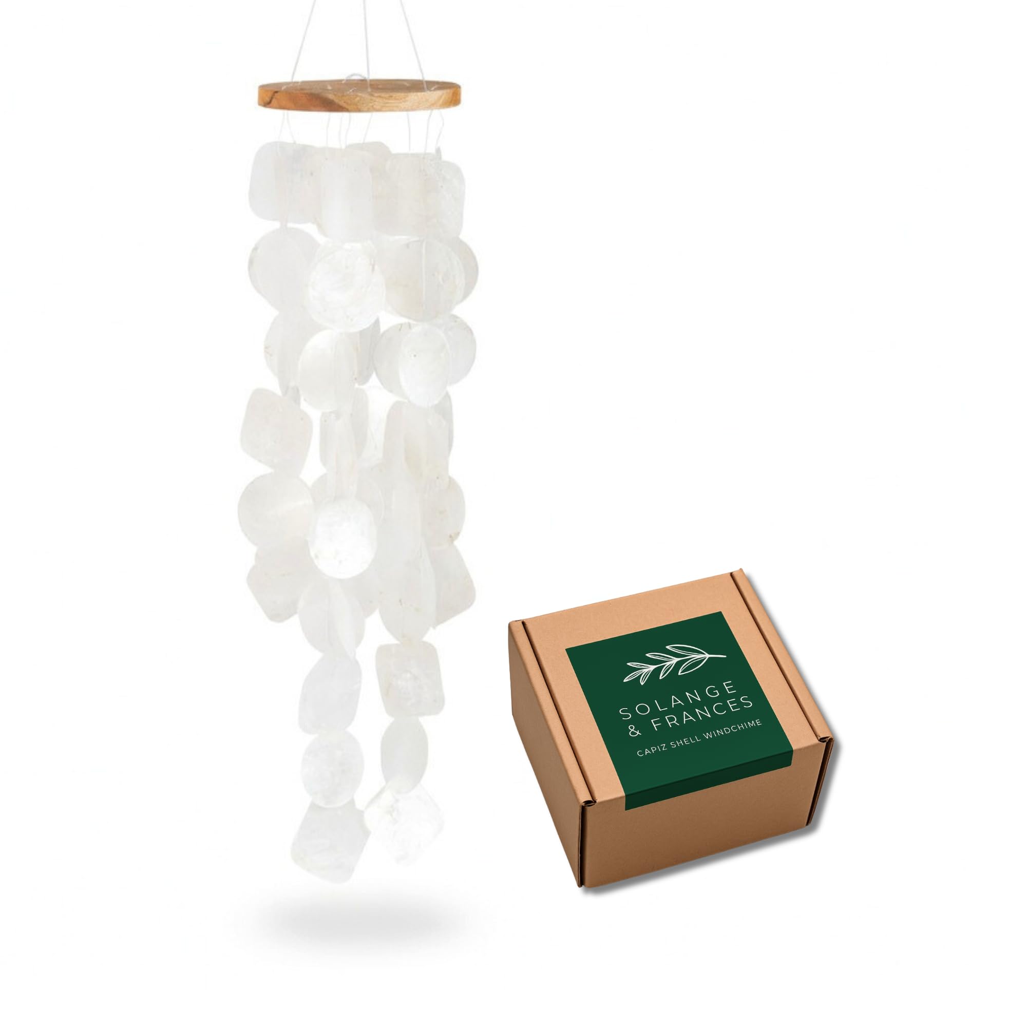 Natural Capiz Shells Wind Chimes for Outside. Wind Chimes Indoor and Outdoor Decor. Unique Gift for Mom, Birthday Gifts for Women-image-45