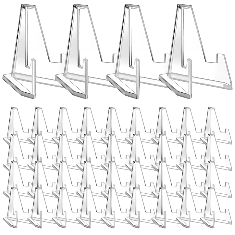 40 Pcs Mini Acrylic Trading Card Stand, Acrylic Easel Coin Display Stand