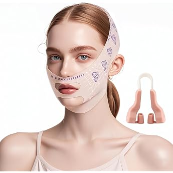 V Face Masks Beauty Face Sculpting Sleep Mask V Line Lifting Mask Reusable Double Chin Reducer Face Slimming Belt for Saggy Face Skin Improvement