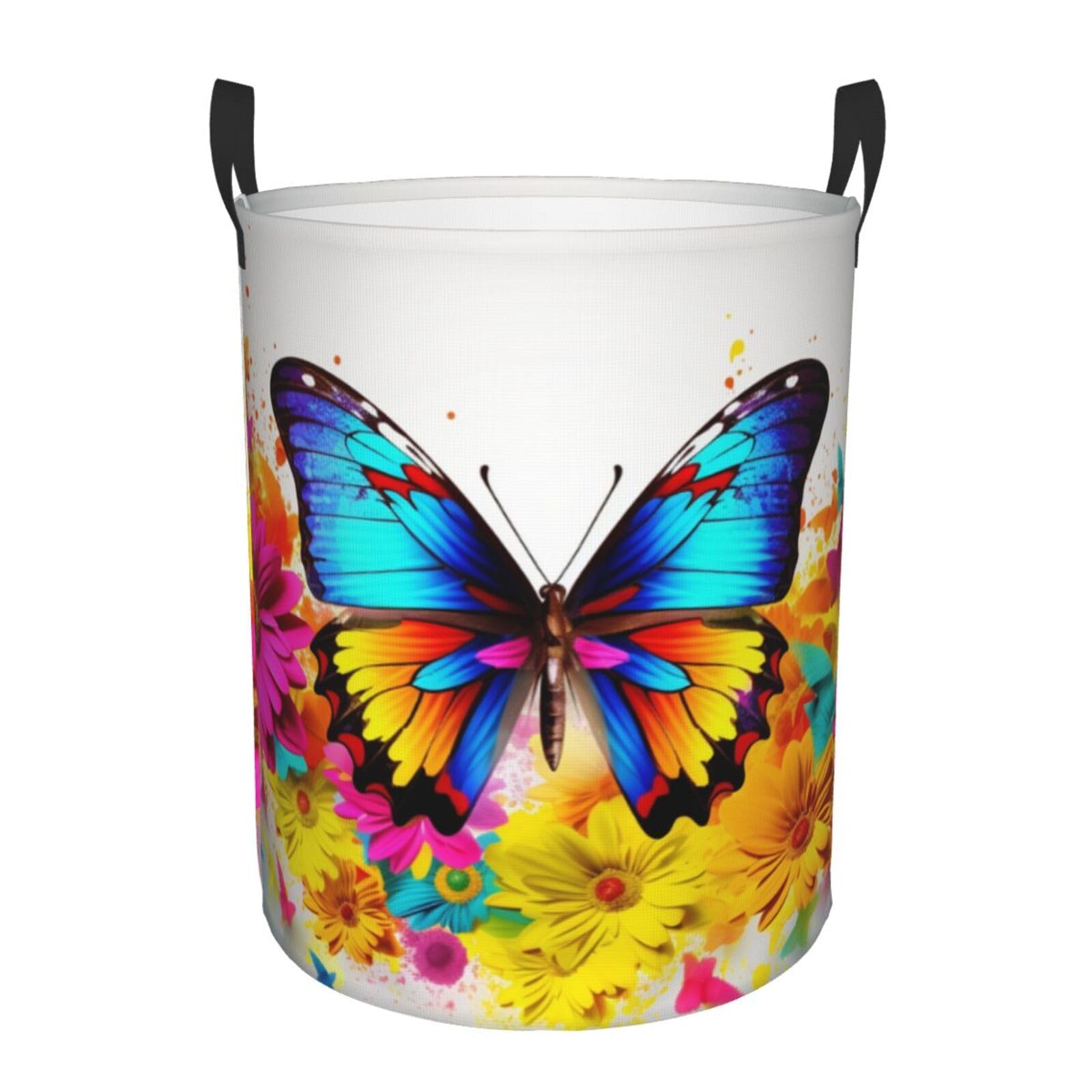 Panier à linge imprimé papillon coloré pour décorer le salon et la chambre
