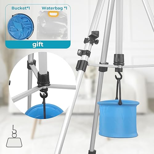 Miniatura 4 de Caballete de artista de altura ajustable de 20 a 60 pulgadas. Caballete de arte de aluminio para pintar lienzos con una bolsa de transporte. Soporte