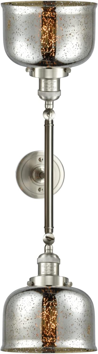 Innovations 208L-SN-G78 2 Vertical Bath Vanity Light, Brushed Satin Nickel