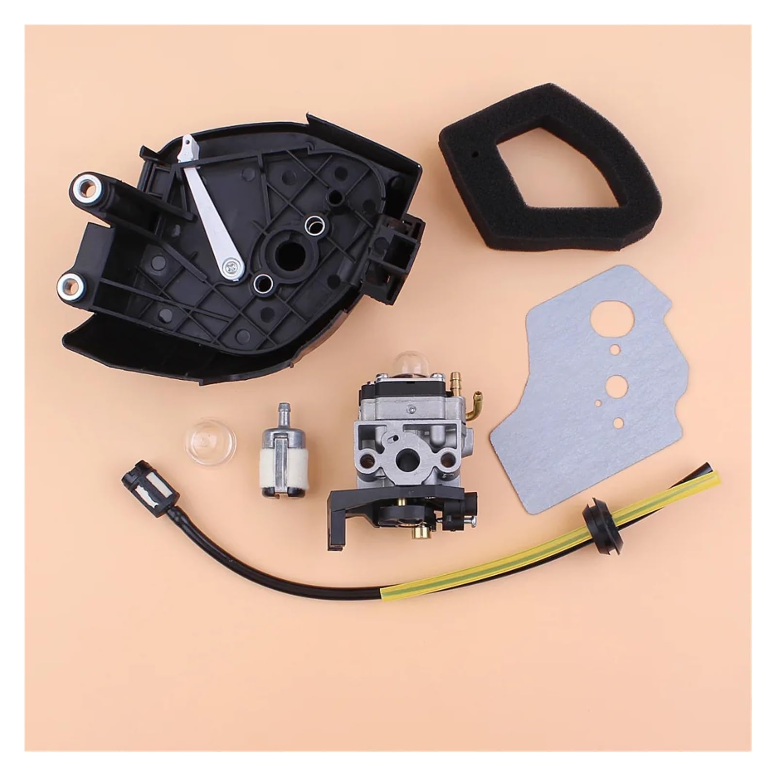 Cubierta del filtro de aire del carburador, ojal de línea de combustible compatible con h0-n-d-a GX35 GX 35 1.3HP, cortadores de cortacésped de motor de gasolina de 4 tiempos