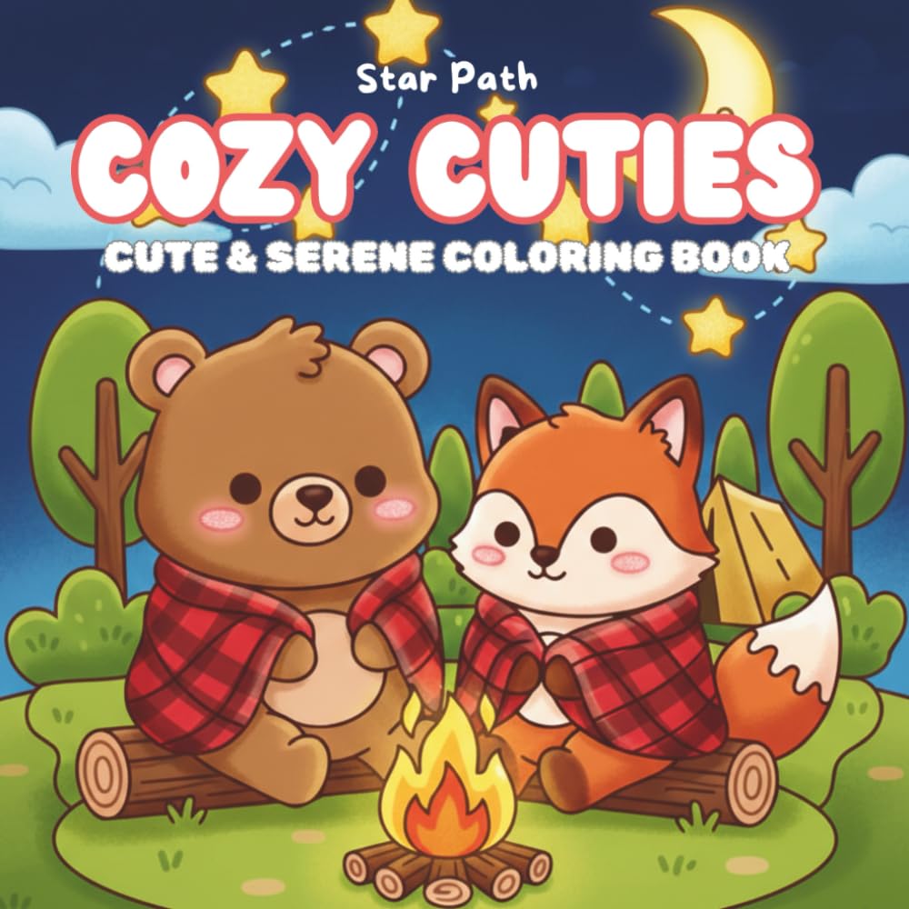 Cozy Cuties: Coloring Book for Adults and Teens, Cute & Serene Cozy Daily Moments for Relaxation
