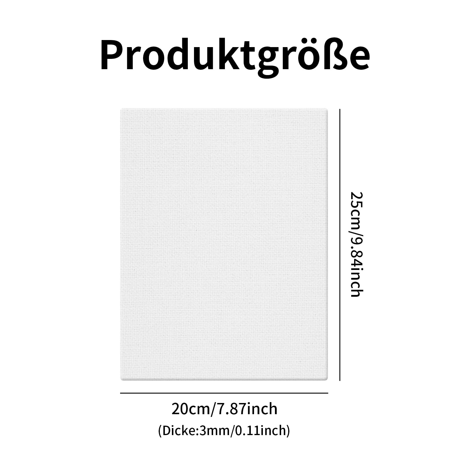 20x25cm Leere Leinwand, Vorgespannter Leinwandkarton, 10 Stück Leinwand Zum Bemalen, Leinwände für Acryl und Aquarellfarben