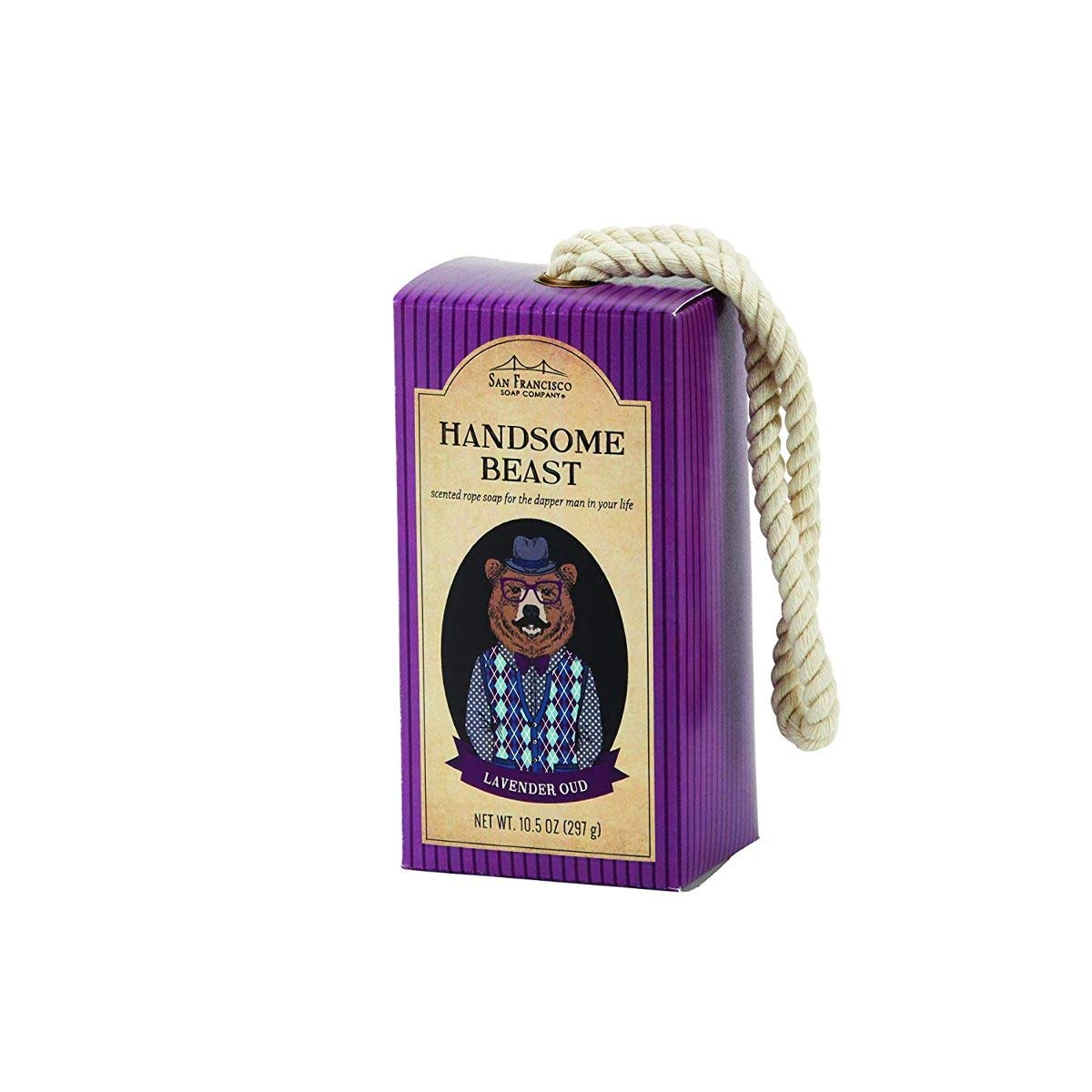 San Francisco Soap Company Handsome Beast Rope Soap, Dapper Lavender Oud, 10.5 Ounce