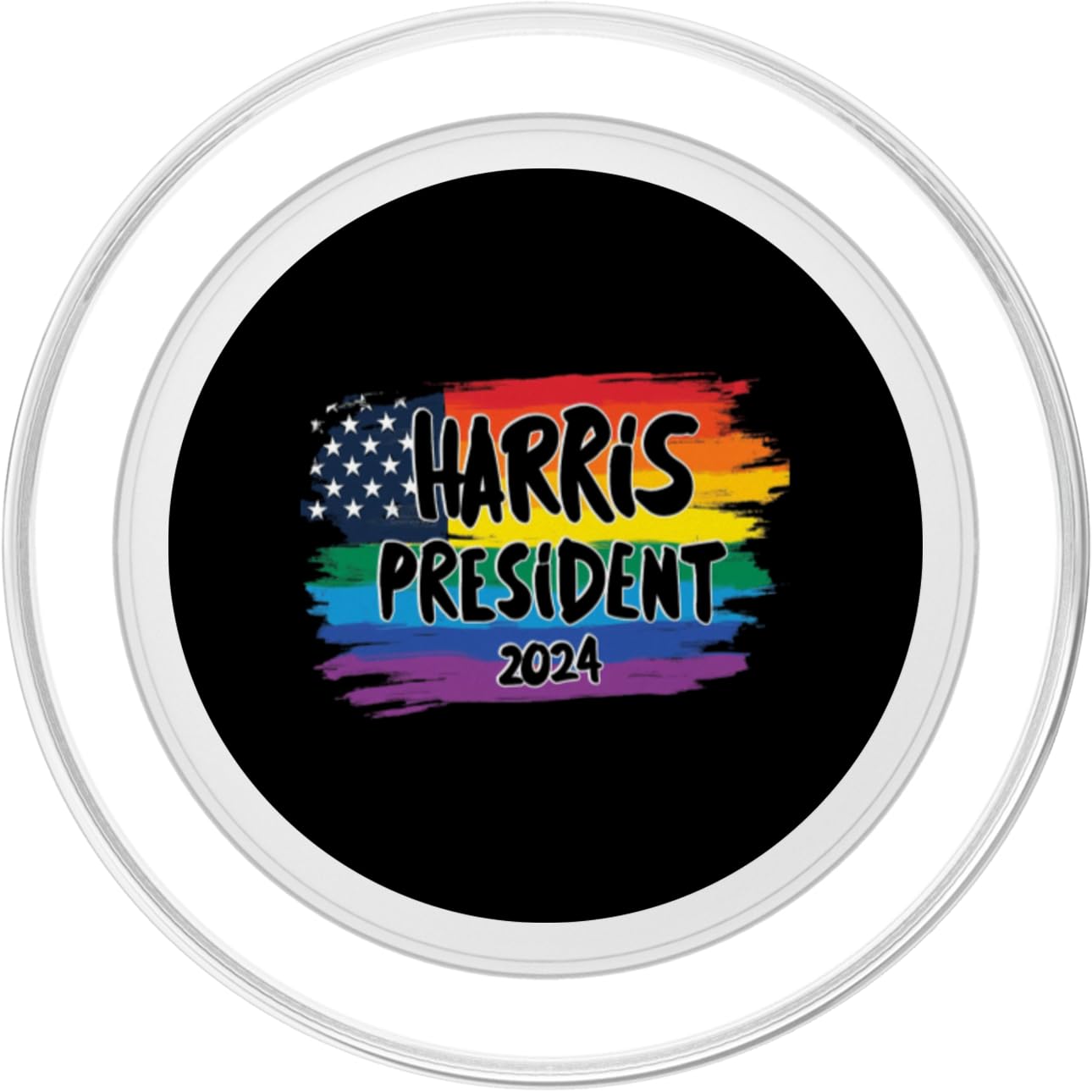 HARR'S PRESIDENT 2024 USA Pride Flag PopSockets PopGrip for MagSafe, Clear - Image 2