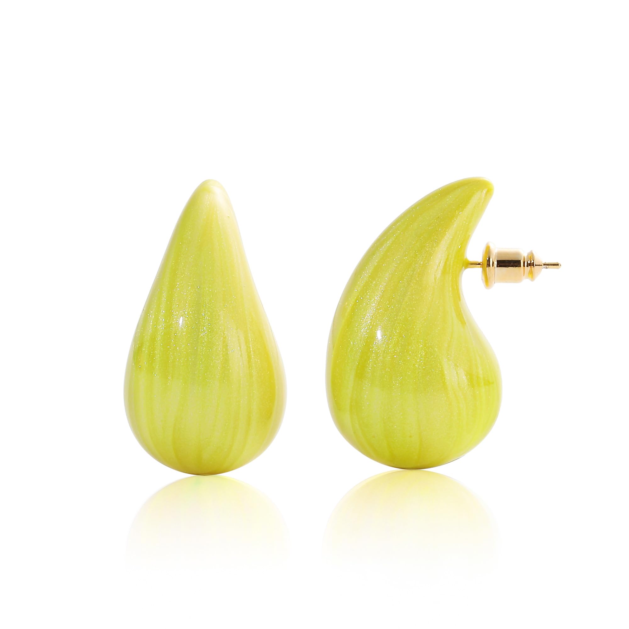 LAYWAF Big Hoop Earrings for Women Trendy, Teardrop Dangle Earrings Jewelry, Hypoallergenic 22K Gold Plated Stainless Steel Posts, Nickel Free Chunky