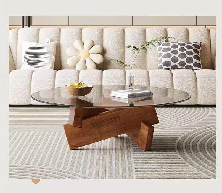 THE CAFE TABLE / ガラス × Pin 木製脚 オーク無垢材 – KANADEMONO