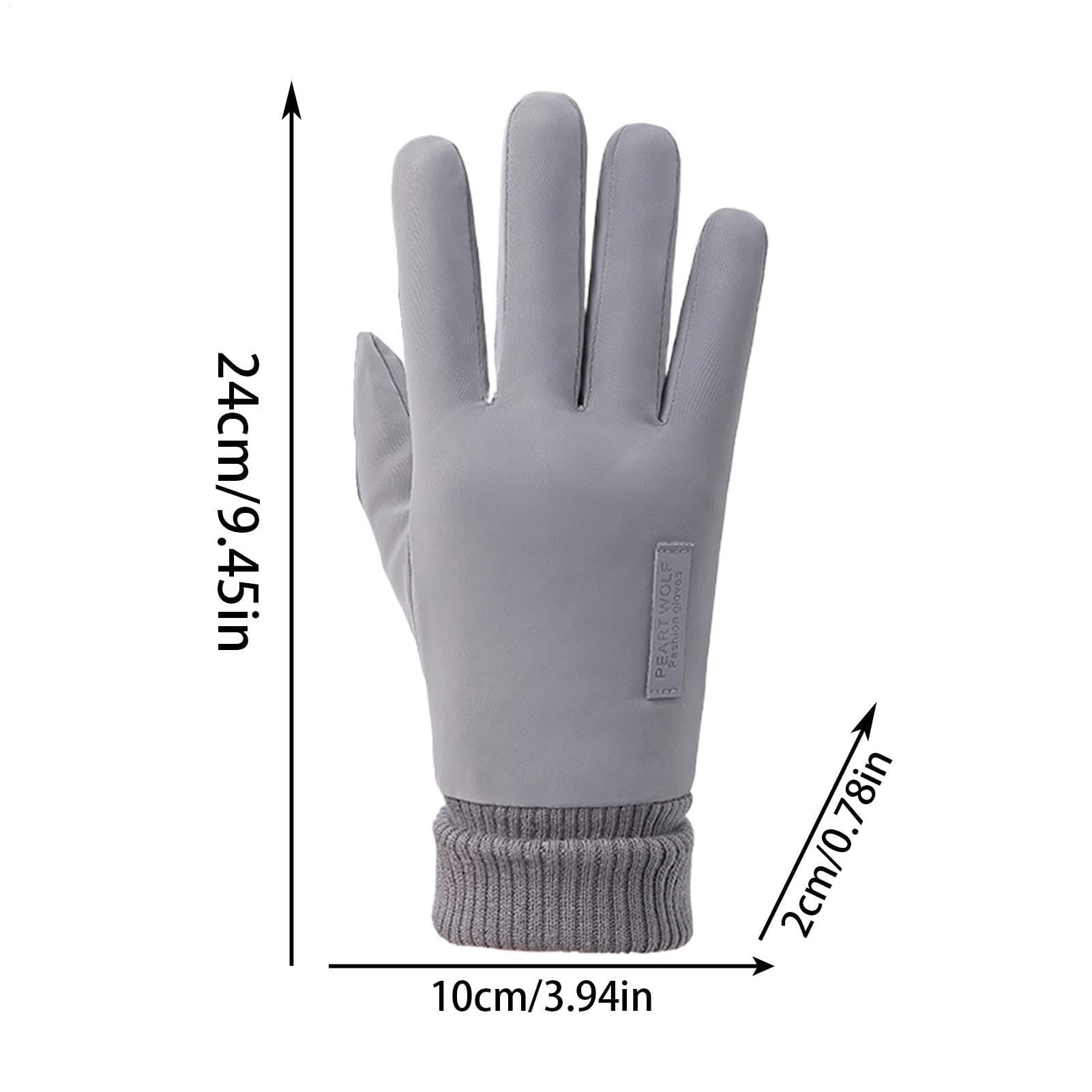 ZH1YFD Winter-Laufhandschuhe – wasserdichte Touchscreen-Handschuhe, wärmeisolierte Schneefäustlinge | rutschfeste, warme Fahrhandschuhe für kaltes Wetter, Winddichte, mit Fleece gefütterte Fäustlinge