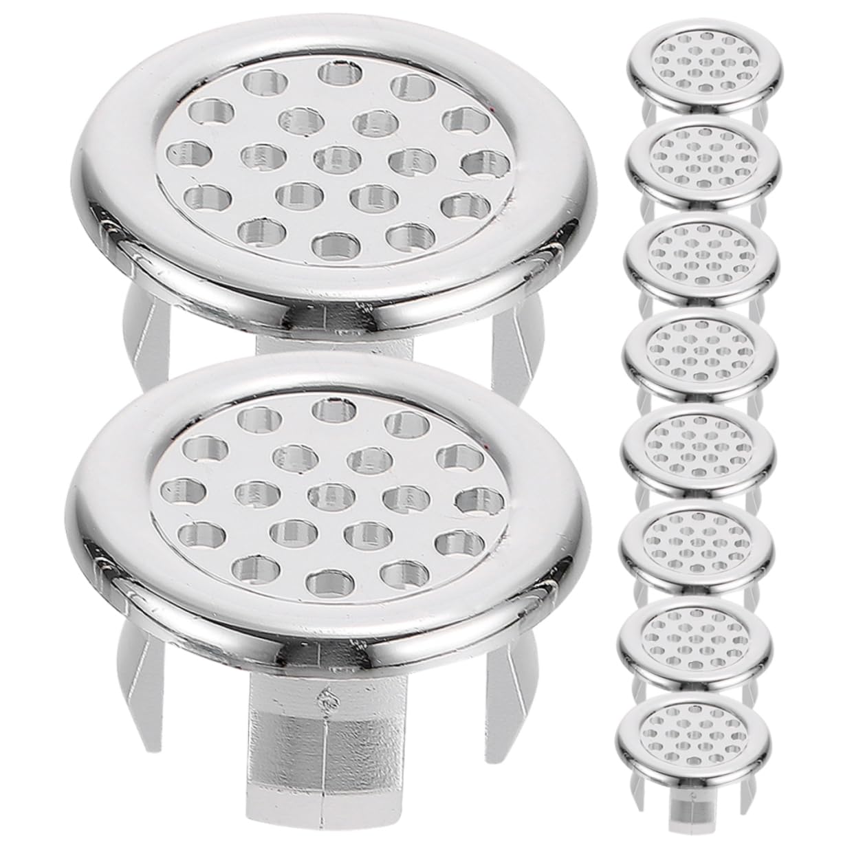 Tapa de Desbordamiento Redonda para Lavabo de Baño, 10 Piezas de Plástico Portátil Que Previenen la Fuga de Agua Diseño Elegante y Acabado Limpio