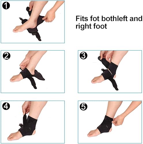 Miniatura 5 de Tobillera para mujeres y hombres, ortesis de caída de pie, estabilizador transpirable, soporte de tobillo súper elástico para esguince, tobillera