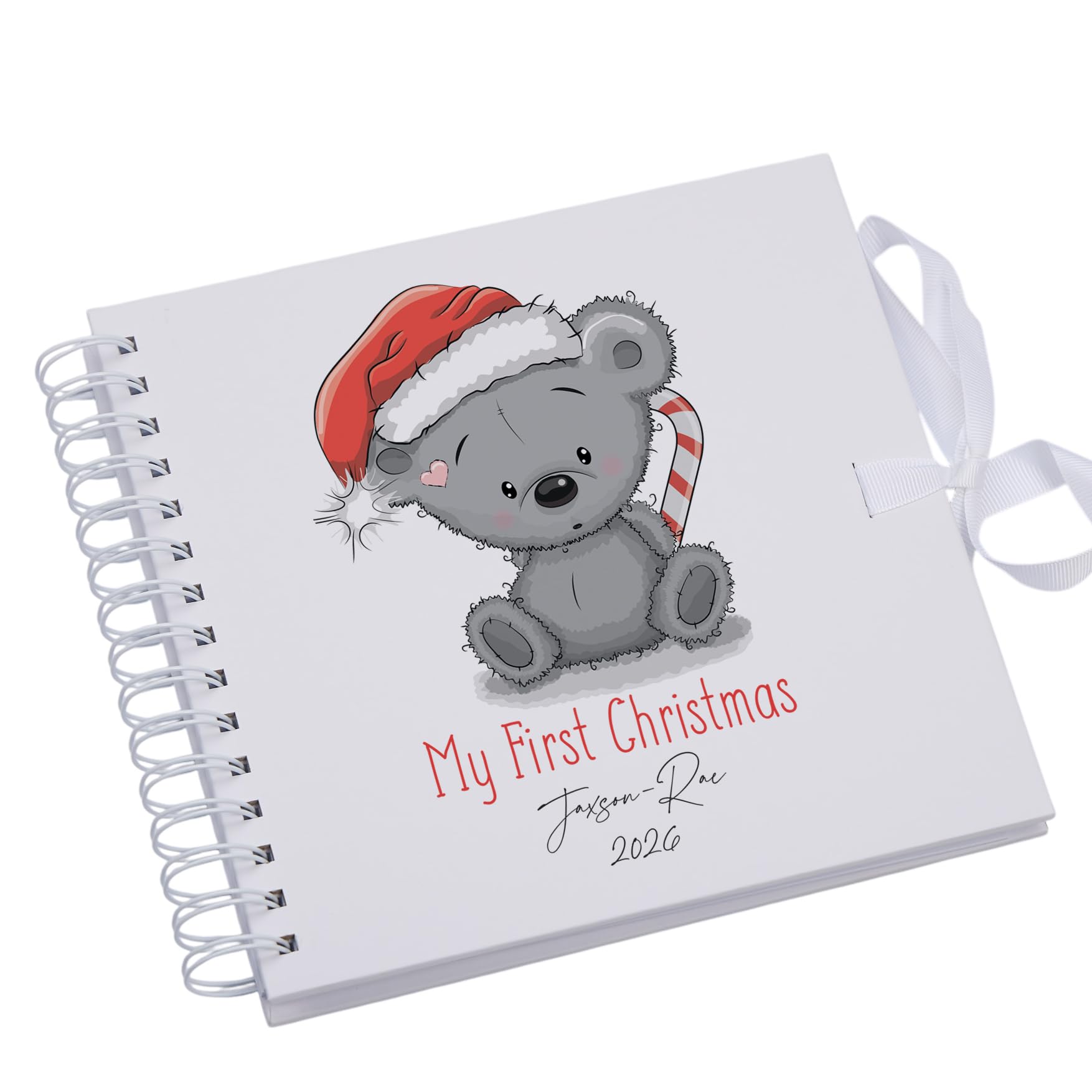 Ukgiftstoreonline White Personalised My First Christmas Scrapbook Photo Album Memory Keepsake