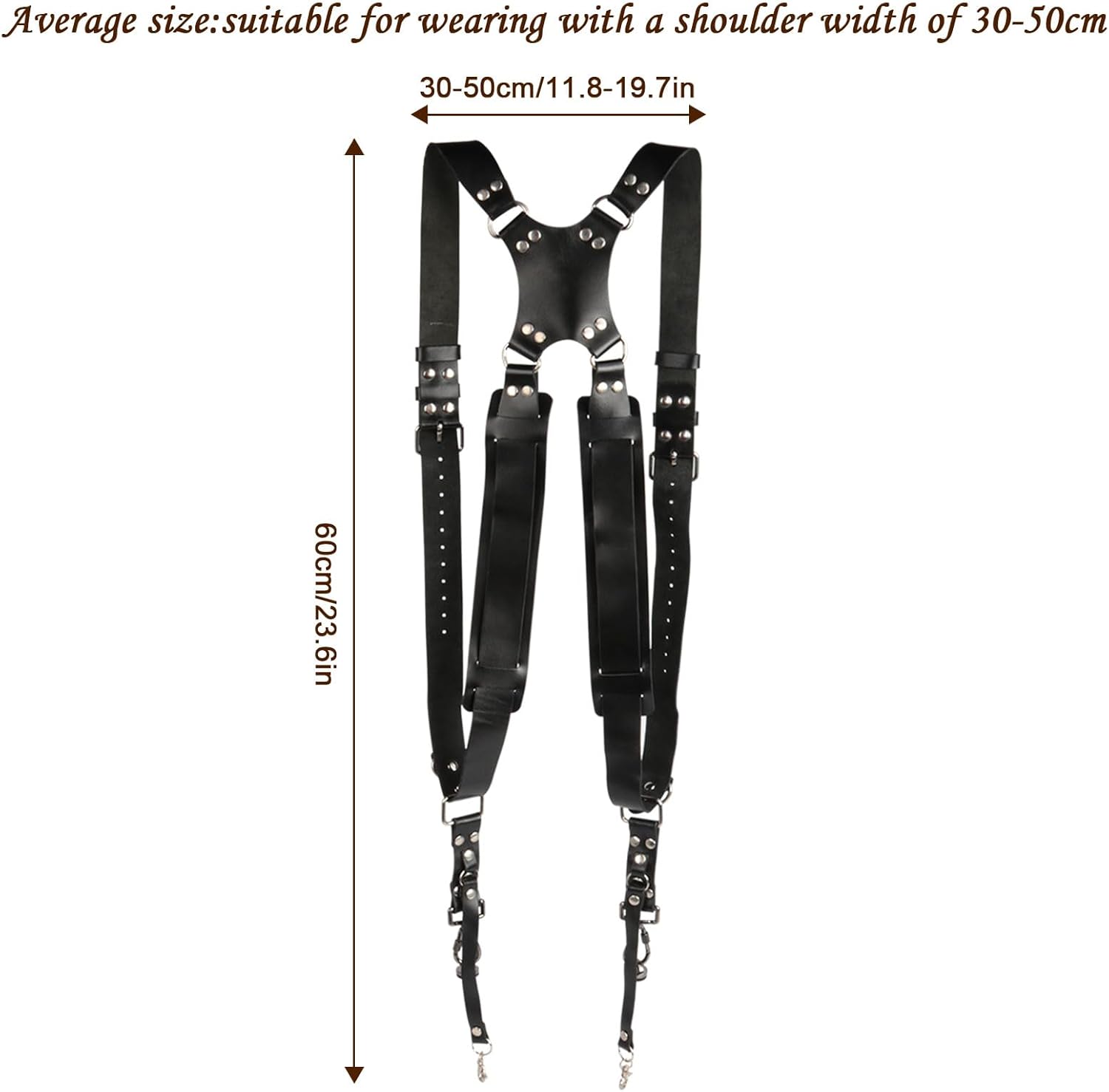 Kasla Camera Strap, Camera Straps for Photographers, Leather Dual Camera Strap for Two DSLR/SLR Cameras (Black)