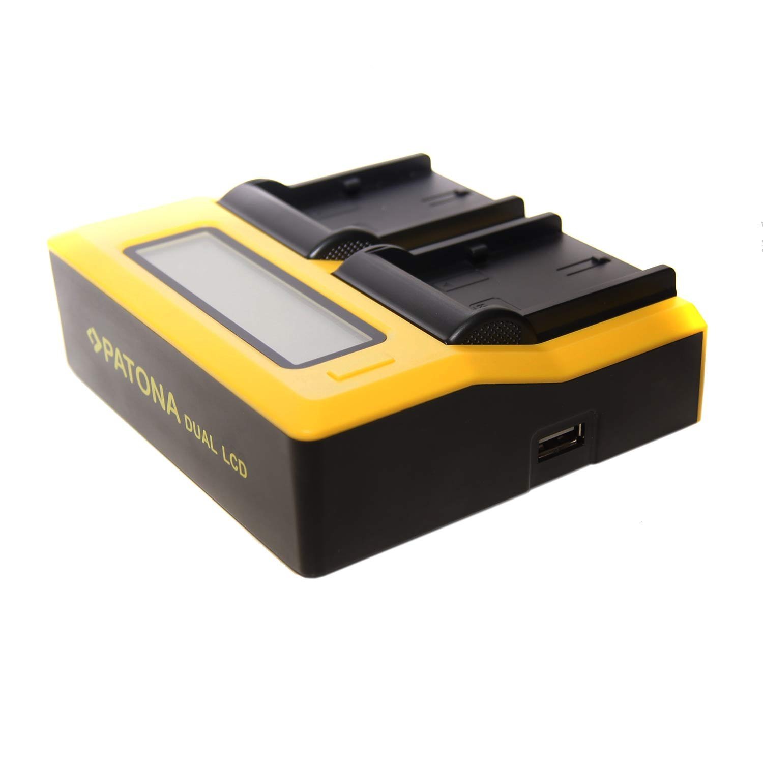PATONA LCD Dual Ladegerät Set mit 2 Ersatzakkus Akku für Sony NP-F750 F-750 4400mAh Li-ion