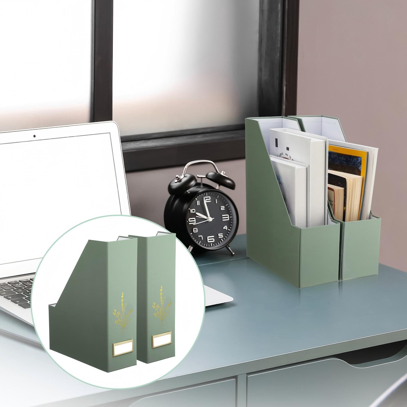 AmazingSpark Zeitschriftensammler, Büro-Schreibtisch-Aufbewahrungshalter, vertikaler Schreibtisch-Organizer aus Karton, Organizer für Büro, Zuhause, Klassenzimmer, organisieren Sie Ihre Dateien