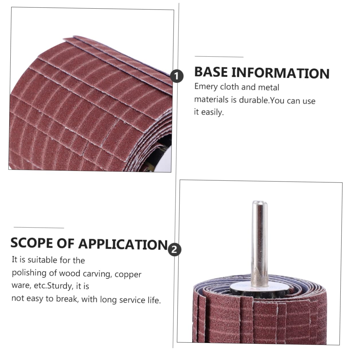 Cabilock 4PCS Sanding Wheels Polishing Tool Set 6MM Rod Diameter Abrasive Abrasive Cloth for Wood Metal and Plastic Polishing