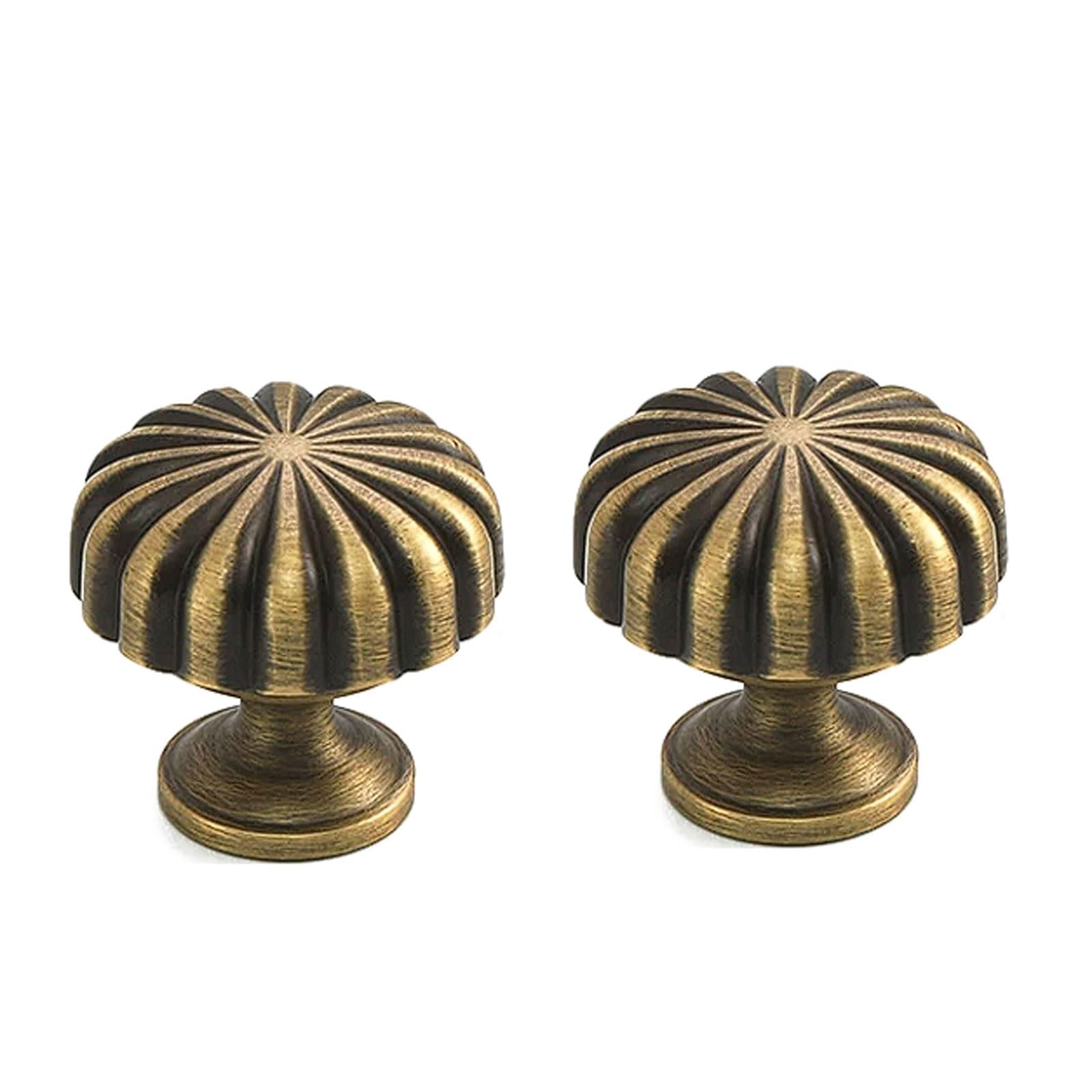 Chenhoju Bronze Vintage Solid Pumpkin Brass Cabinet Knobs Single Hole, Three Sizes For Drawers, Wardrobes, And Cabinets Cabinet Pulls(,30Mm)