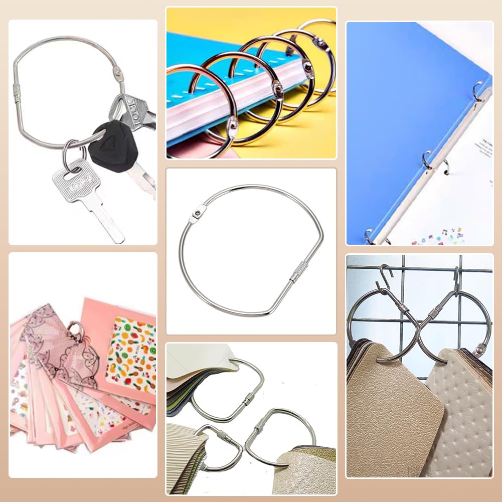 Anelli Per Rilegatura A Forma Di D - 8 Pezzi In Metallo Per Raccoglitori E Documenti - Foto 9