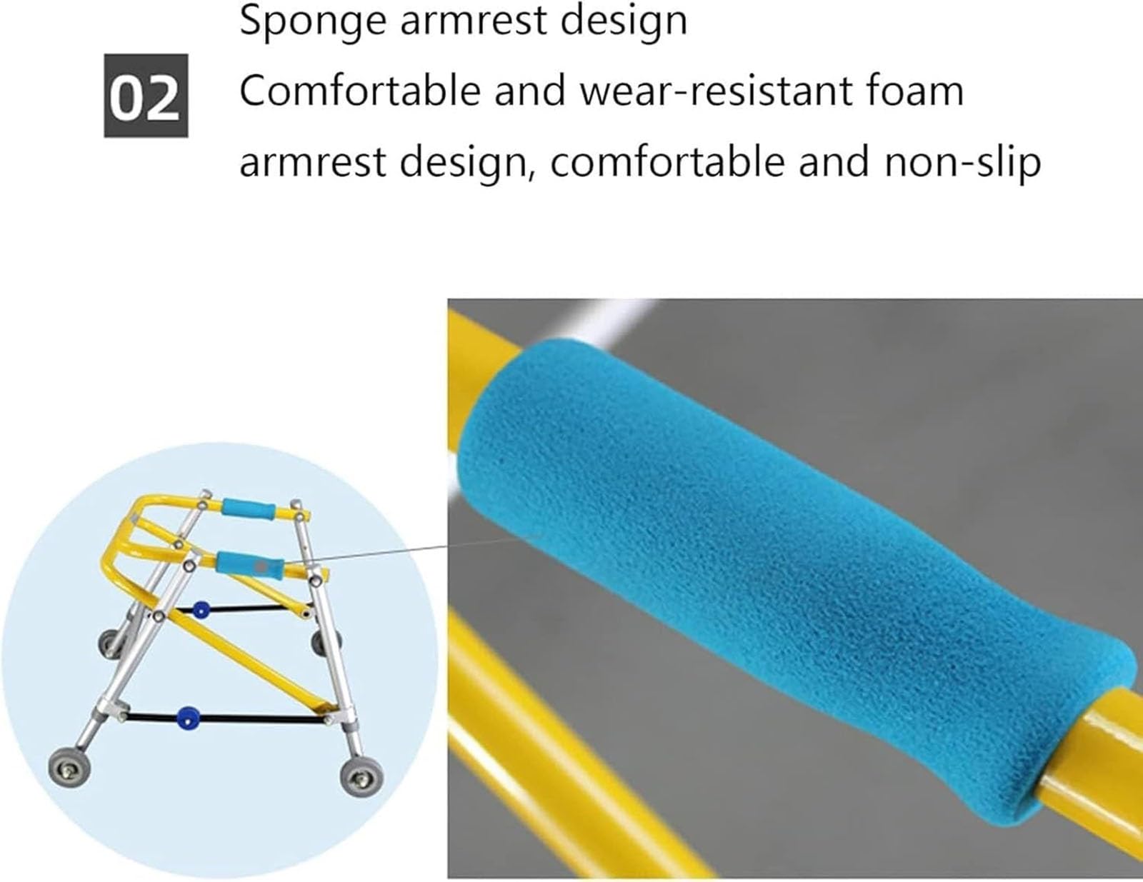 Andador Plegable para Niños con Ruedas, Ligero Andador de Aleación de Aluminio Regulable en Altura, Andador Infantil Tamaño Anti-Retroceso para Discapacitados Lesionados Entrenamiento de Rehabilitació