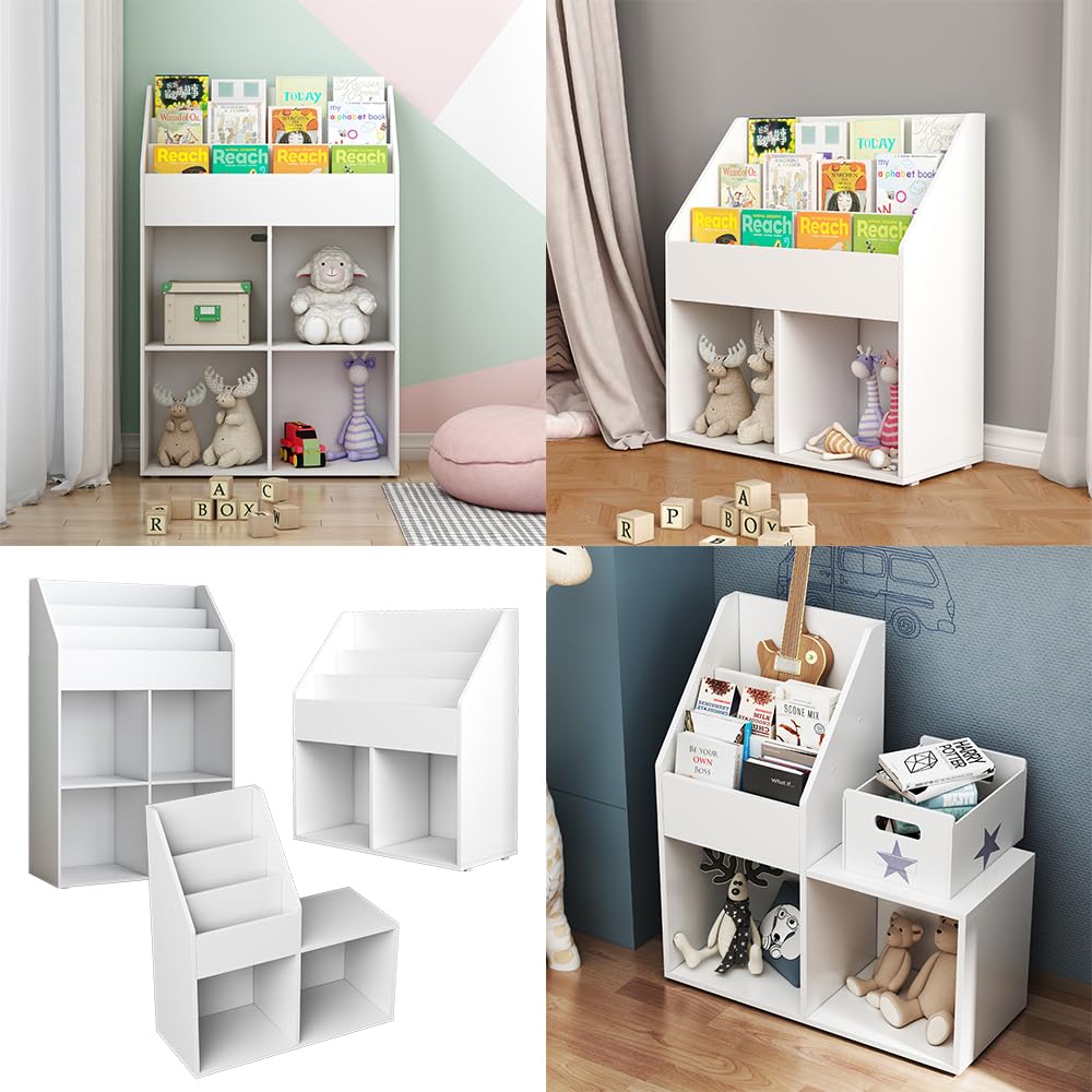 Vicco Kinderregal Conny, Weiß, 72 x 79 cm mit großen Ablagen, geeignet zur Aufbewahrung von Spielzeug und Büchern