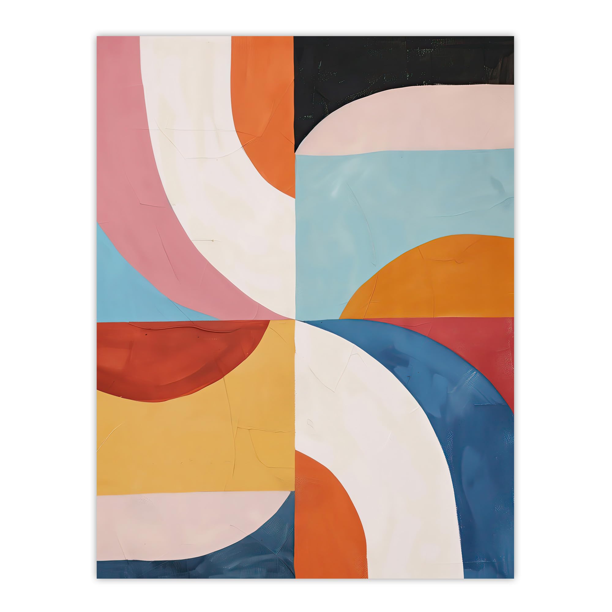 Artery8 Retro Mid Century Modern Geometric Colour Pattern Living Room Extra Large XL Wall Art Poster Print
