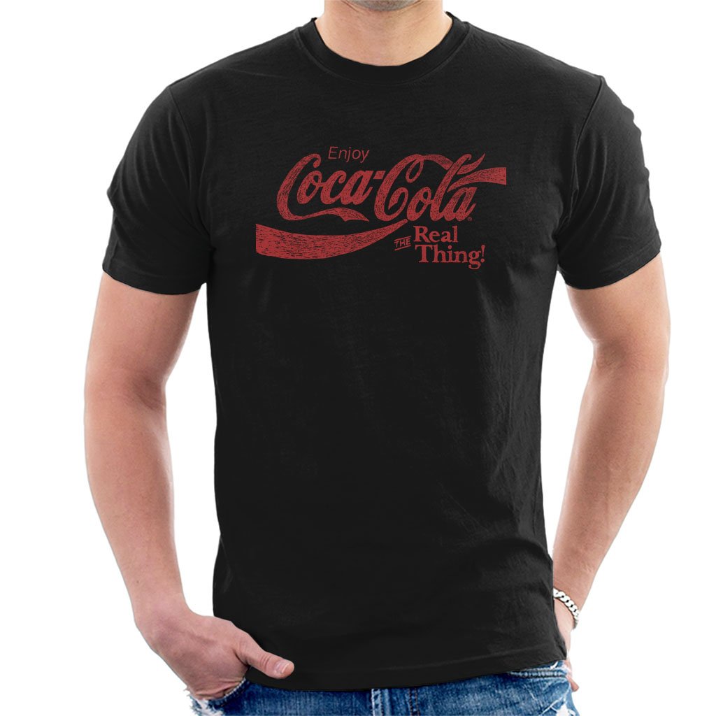 Coca Cola Men's Black The Real Thing T-Shirt, Xl
