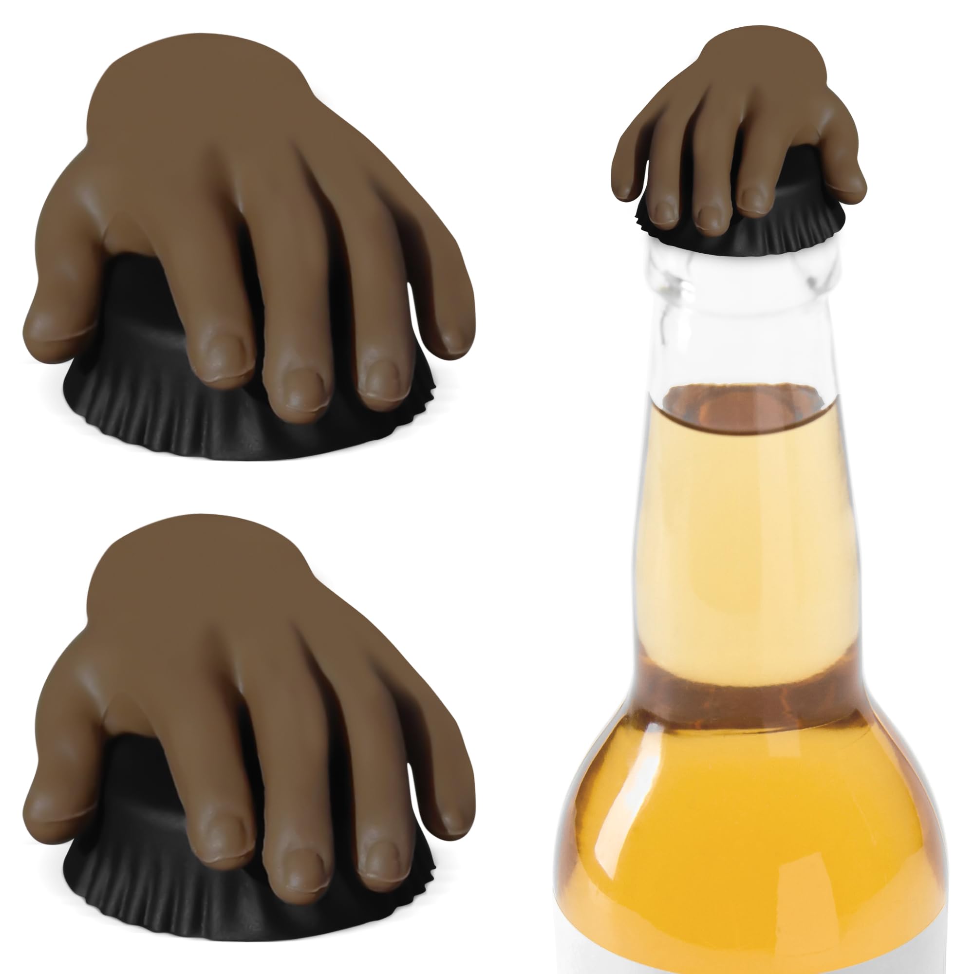 NightCap Prevents Drink Spiking - Silicone Bottle Caps to Fit Glass Beer Bottle Tops, Wine Bottles, and Plastic Soda Bottles, Beer Cap Cover, Key