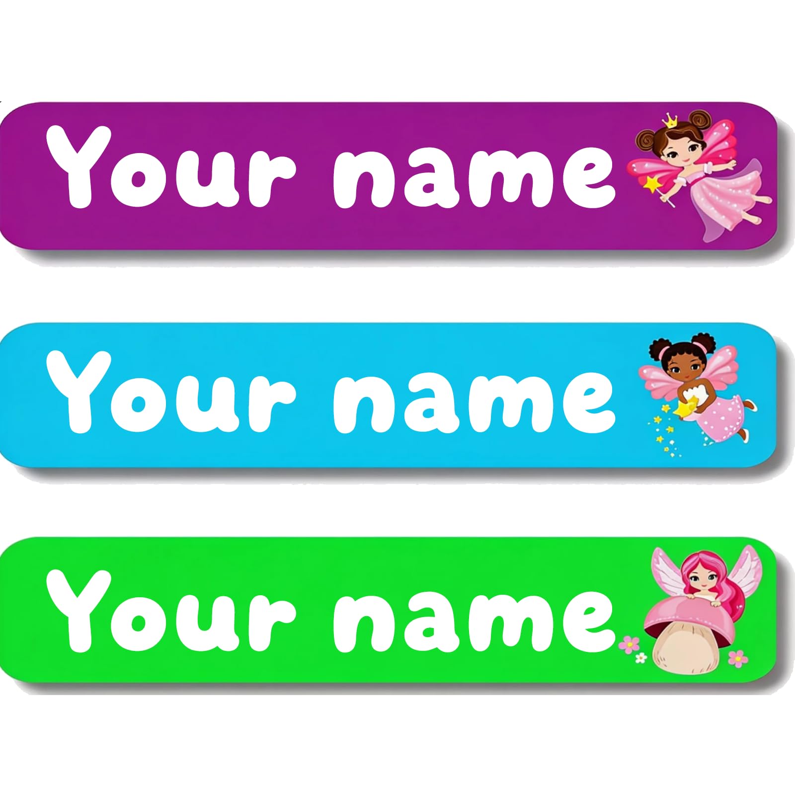Personalized Waterproof Name Stickers for Kids, Washable Clothing Labels, Durable Name Tags for School, Kindergarten, Lunch Boxes, Books, Toys – Ideal Back to School（Can Fly Fairy）