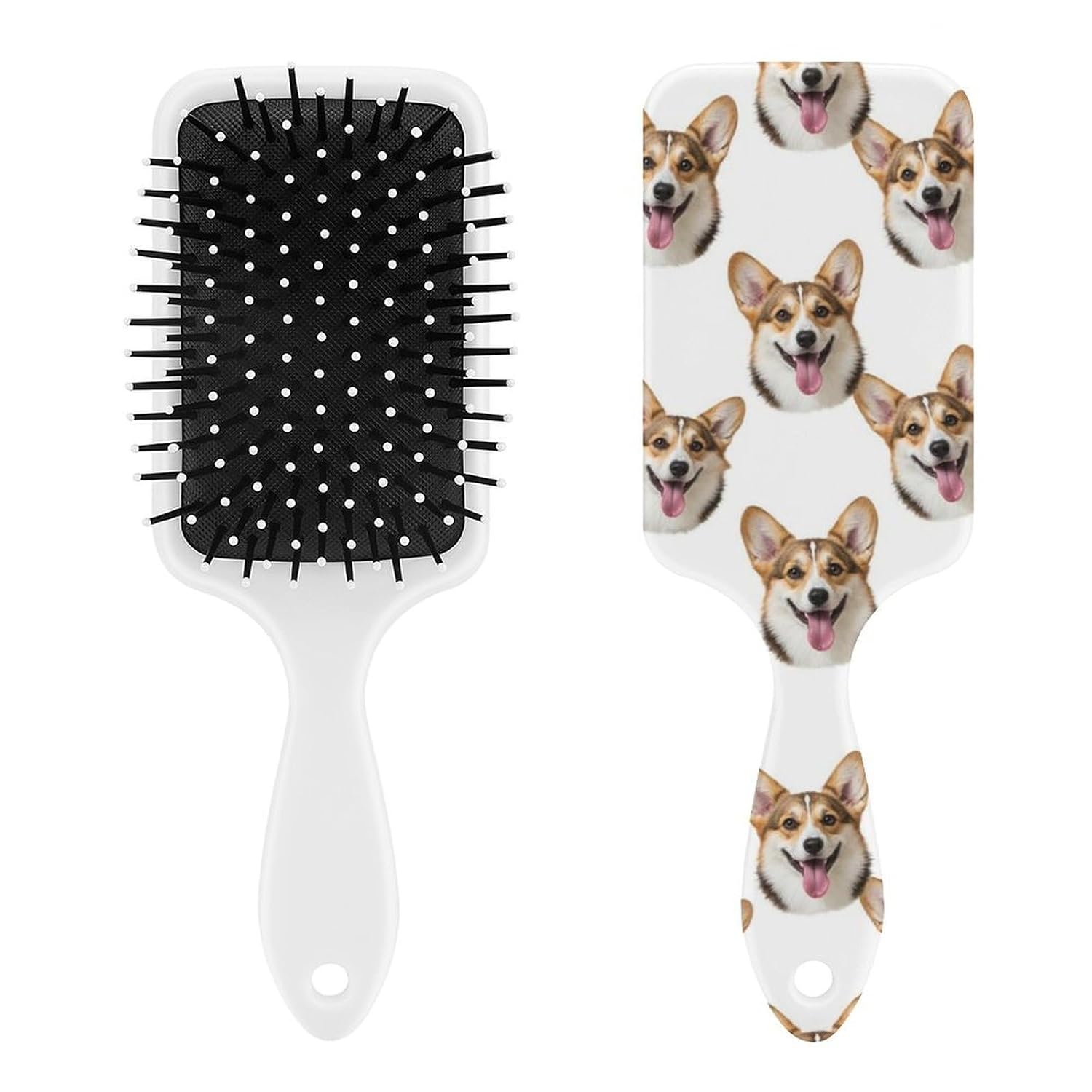 Hair Detangling Brush Cute Puppy Dog Corgi, Massage Comb, Glides Through Tangles, For Wet Dry and Damaged Hair