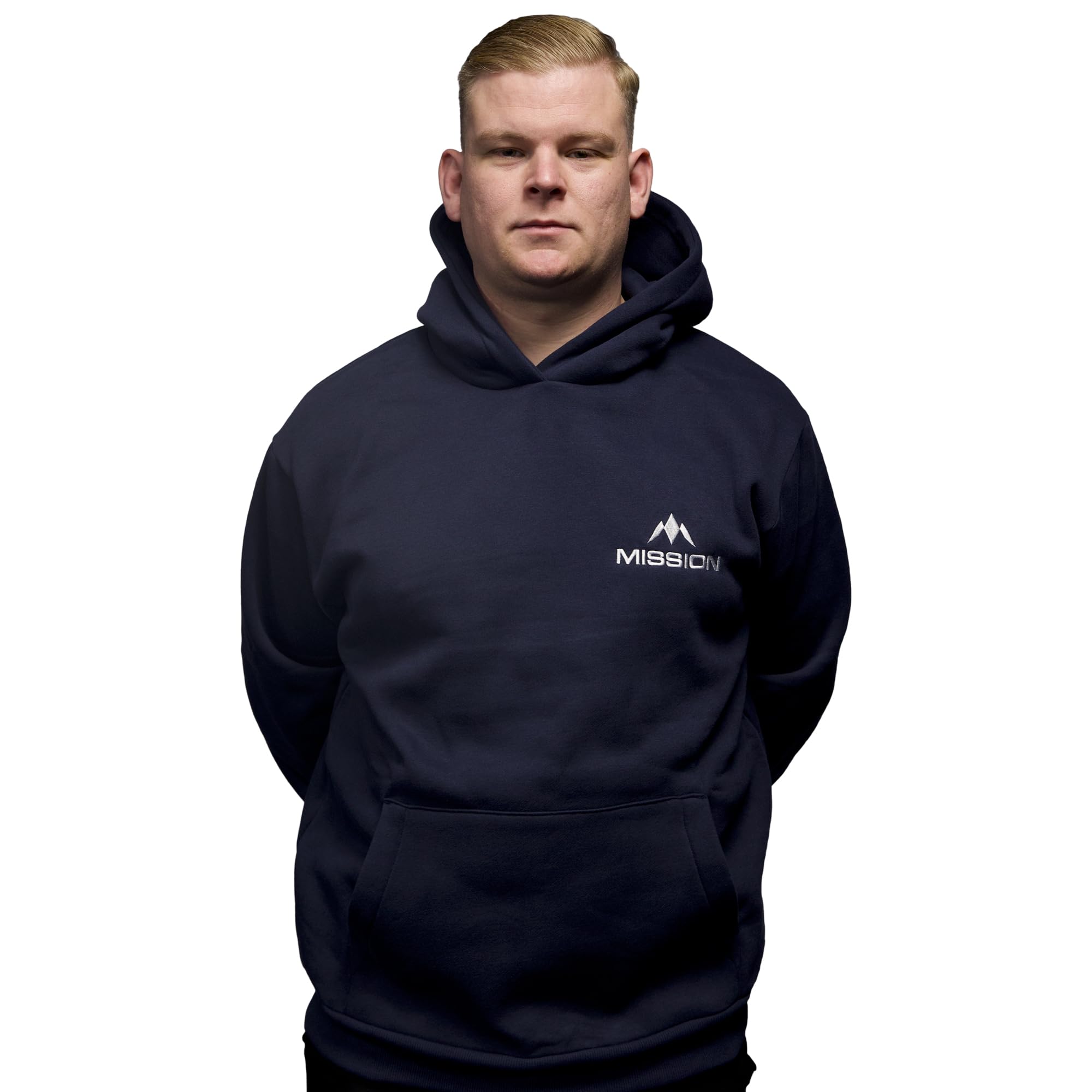 Mission Darts | Mission Branded | Premium Unisex Hoodie Top | Navy Blue or Black | Sizes XS - 4XL (UK, Alpha, L, Regular, Regular, Black)