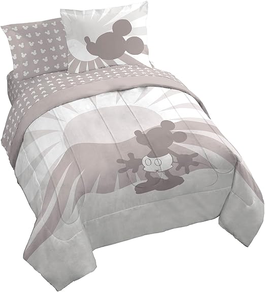 Jay Franco Disney Mickey Mouse Queen Size Comforter Set - 7 Piece Bedding Includes Sheet Set & Pillow Covers - Super Soft Cozy Bedding