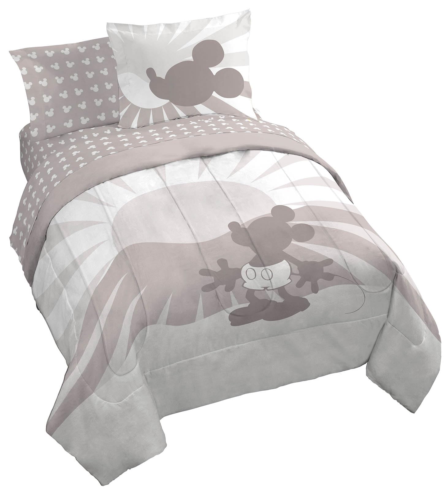 Jay Franco Disney Mickey Mouse Queen Size Comforter Set - 7 Piece Bedding Includes Sheet Set & Pillow Covers - Super Soft Cozy Bedding