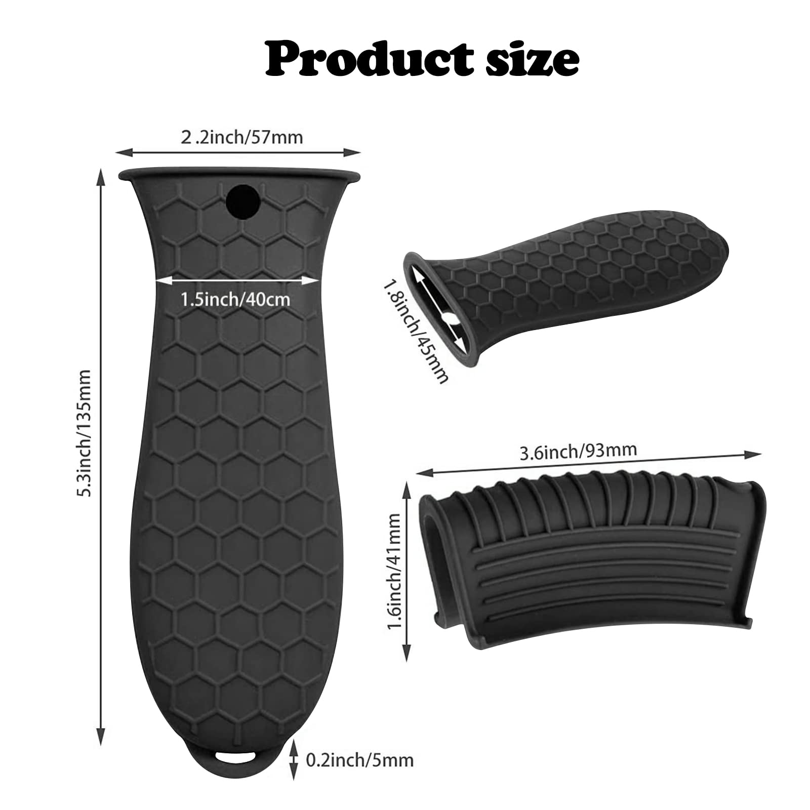 3 Pack Silicone Hot Handle Holders Cover, Assist Pan Handle Sleeve Pot,Non-Slip Pot Holder Sleeve,Frying Pan Casserole Oven Tray Baking Sheets Casserole Cookware(Black)