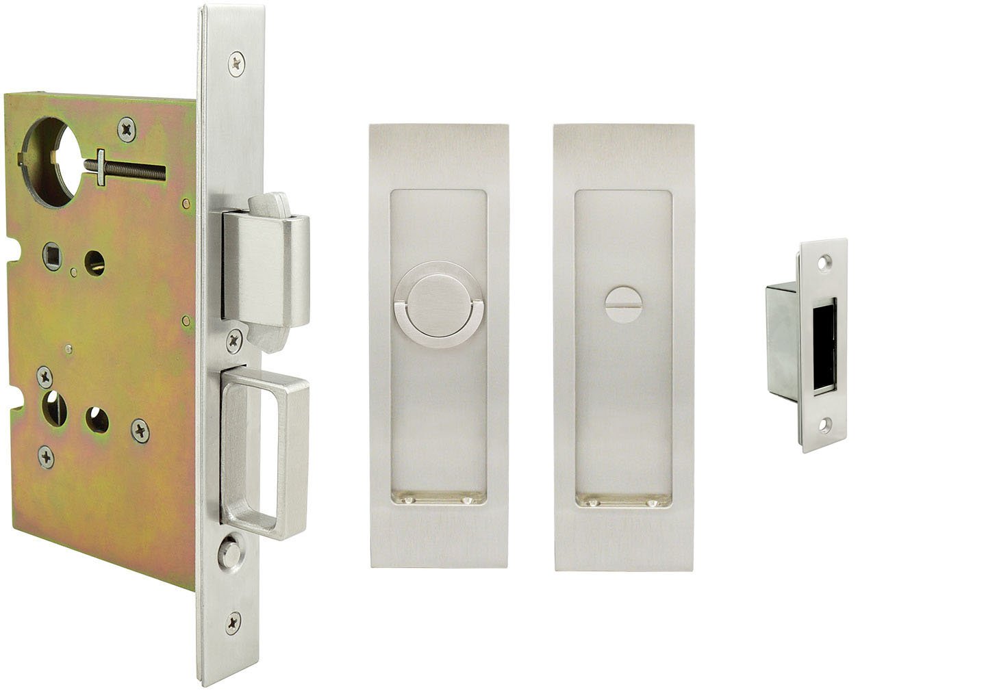 INOXFH27PD8440-TT09-15 Pocket LOCK Privacy with Tt09 Thumb Turn, Coin Turn and Trim, Satin Nickel