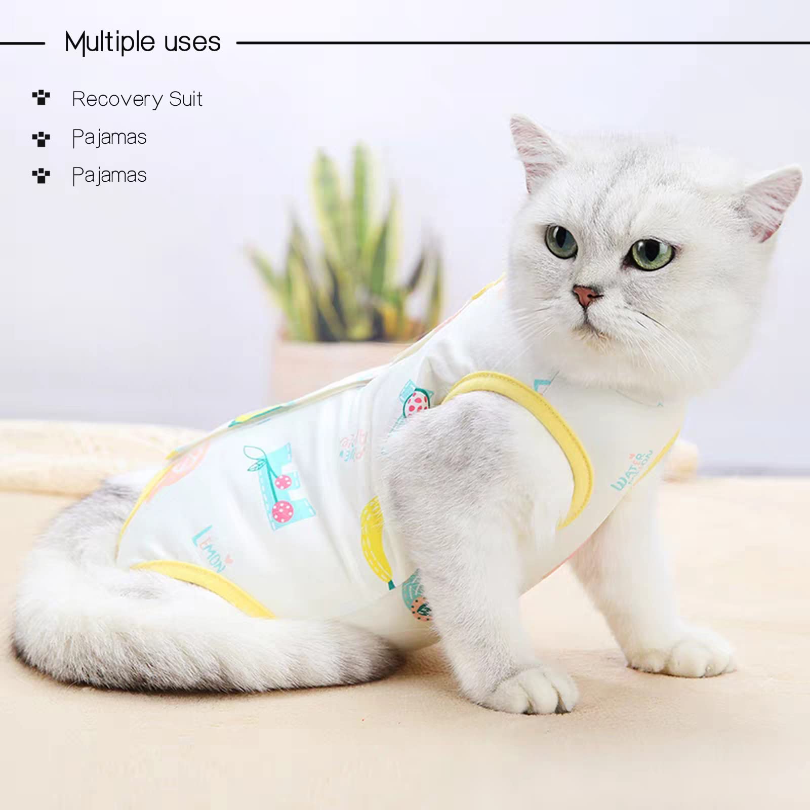 Amazon | Lサイズ 猫 リカバリースーツ 手術後の大型猫用 3パック 舐め