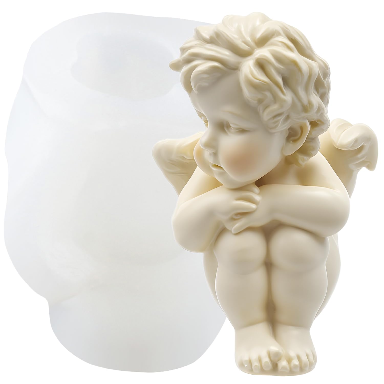 XIAOSHUI Angels Candle Mould Angels Boy Silicone Candle Mould Angels Moulds for Candle Making Candles Home Decorate Moulds Aromatherapy Gypsum Candles Clay Craft