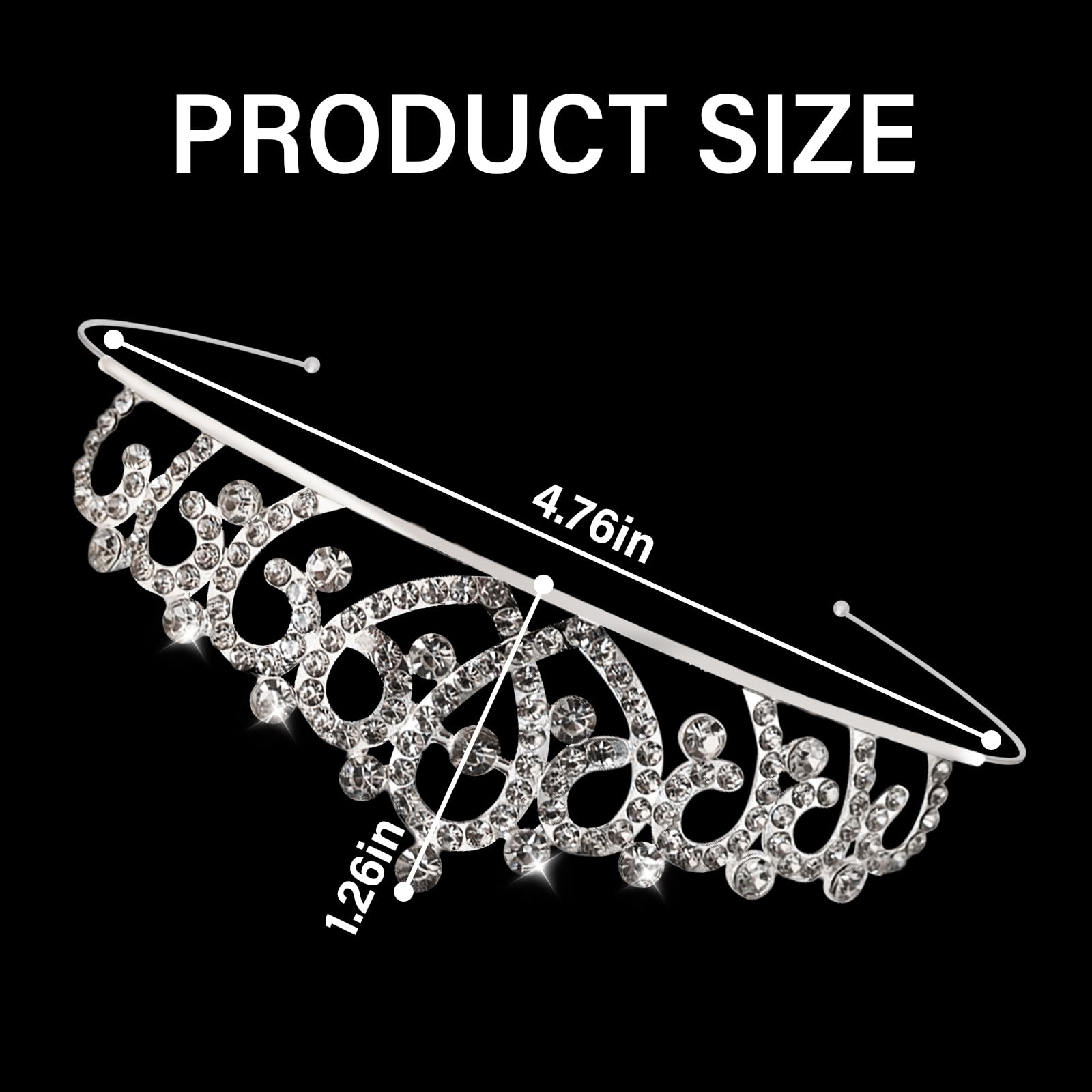 Tiaras Crowns Headbands for Girls Women 10 Pcs Small Silver Princess Tiara Bulk Crown Tiaras Rapunzel Crowns for Wedding Birthday Crystal Tiara for Prom, Bride, Pageant, Halloween