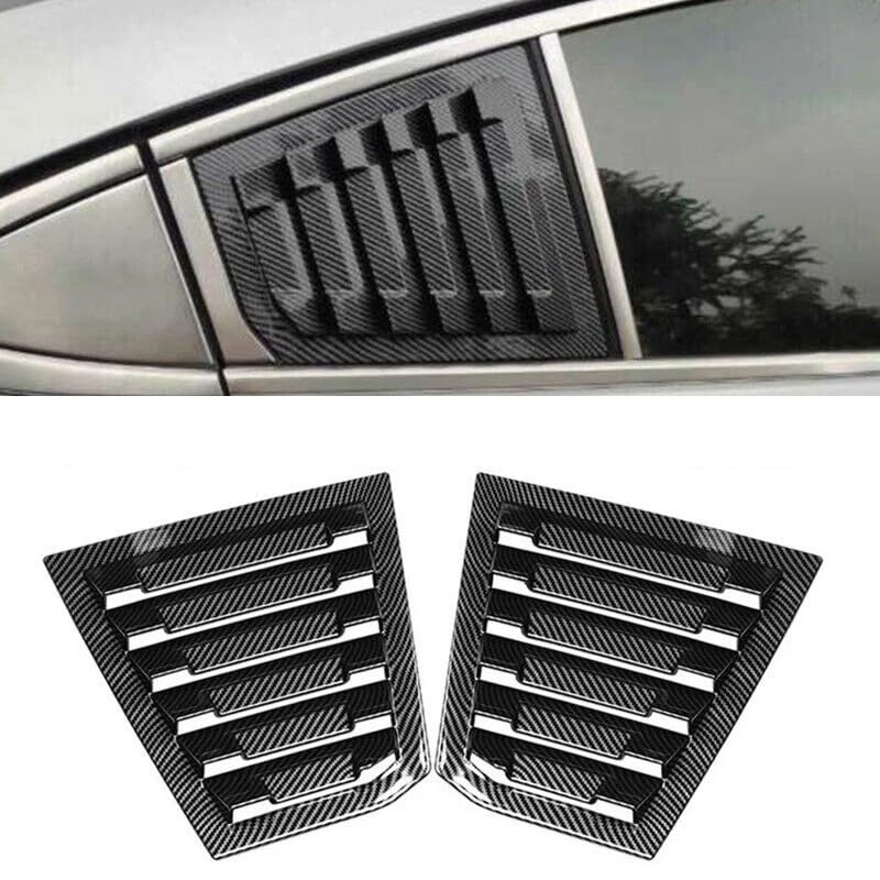 Cakievro for Chevro-let Cruze 2016 2017 2018 2019 Car Rear Louver Window Side Shutter Cover Trim Sticker Vent Scoop ABS Carbon Fiber Auto