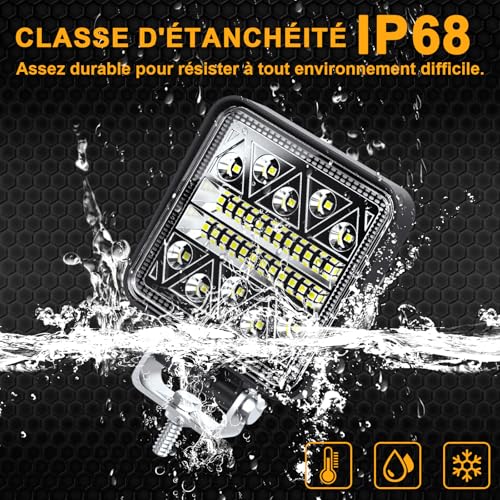 antom 102W Phare de Travail led 15000LM Feux de Recul Led 12v, Phare Led Projecteurs pour voiture, tracteur bateau, 12-24v camion – vue 4