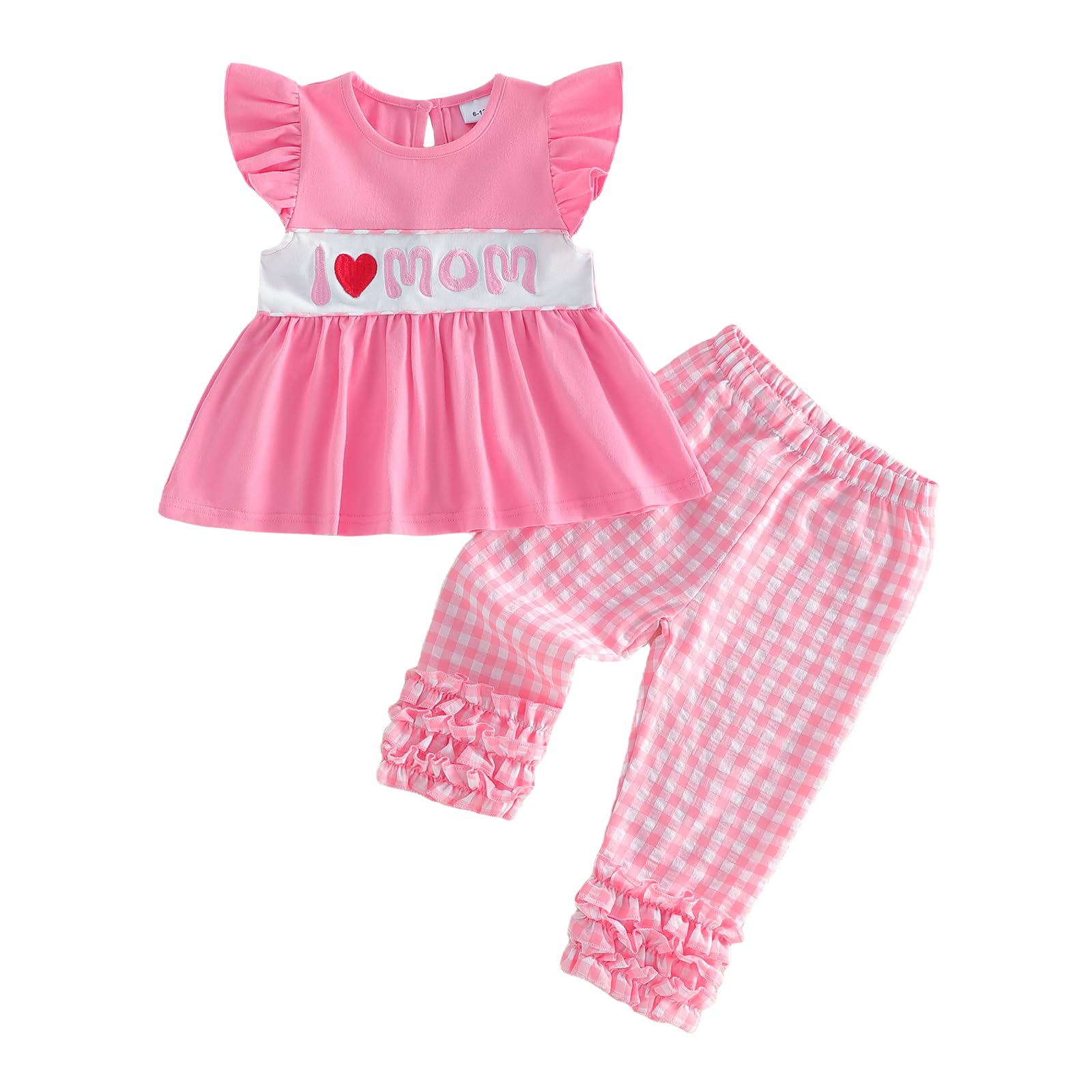 BemeyourBBs Toddler Baby Girl Summer Outfits Ruffle Shirts Tunic Top and Ruffle Pants Set Cute Little Girl Clothes