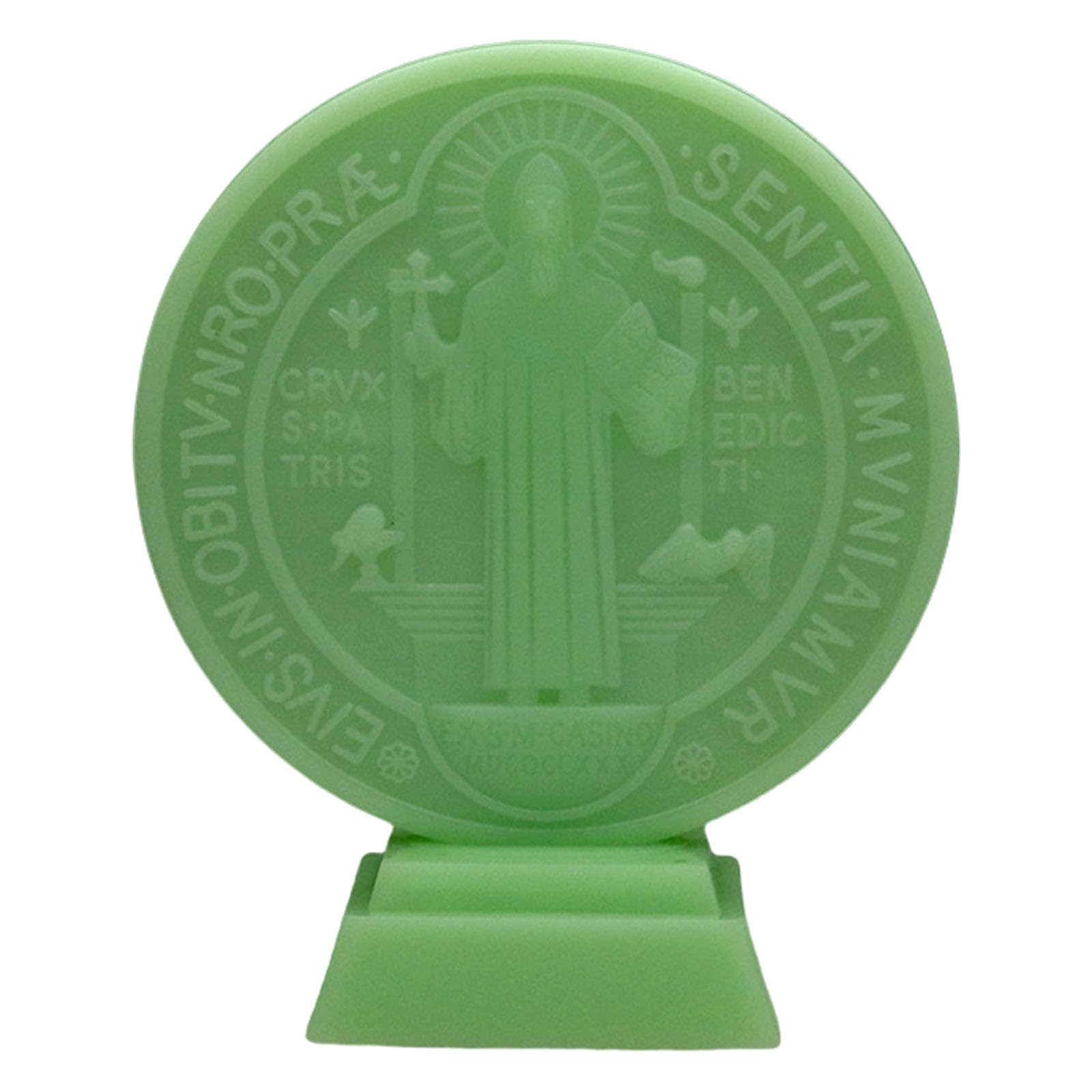NVOQILIN Of 2 5inch Benedict Crosses Glowing in Dark Noctilucent Medals for Religious Enthusiasts Glowing in Dark Crucifix