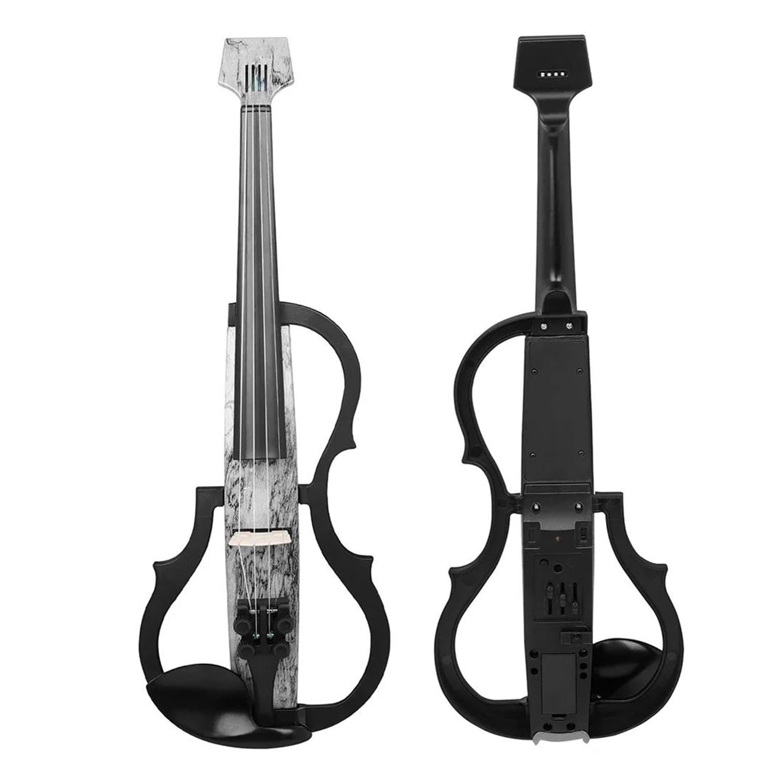 Początkujący Skrzypce Skrzypce Elektryczne 4/4 Bez Główki Karbonowe Ze Smyczkiem Kablem Słuchawkowym Podpórką Na Ramię Futerałem I Akcesoriami(Violin Set)
