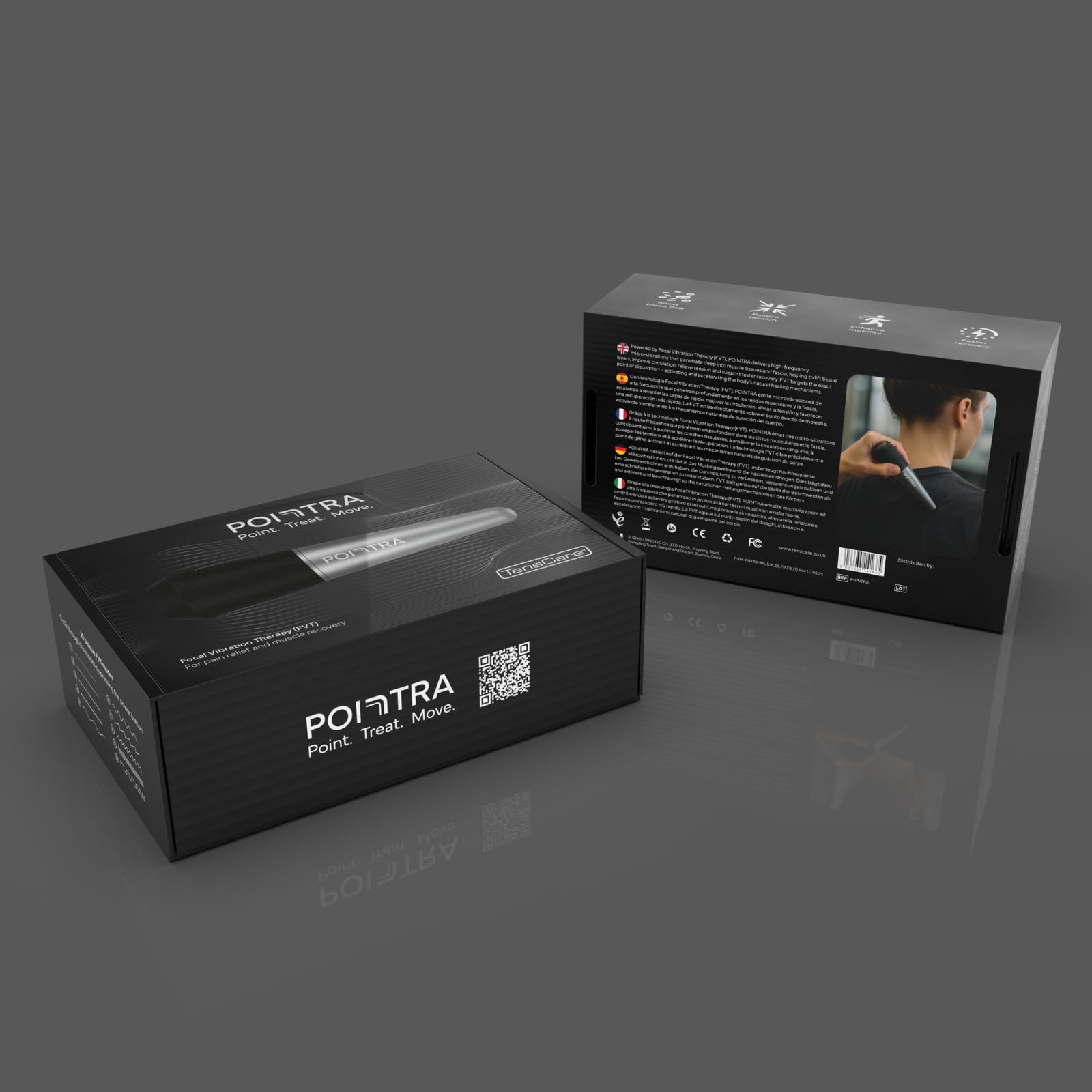 TensCare Pointra Fokales Vibrationsgerät für Muskelbeschwerden | Tragbarer Massage-Stift mit 10 Modi für gezielte Vibration bei Verspannungen, Steifheit und überlasteten Muskeln.